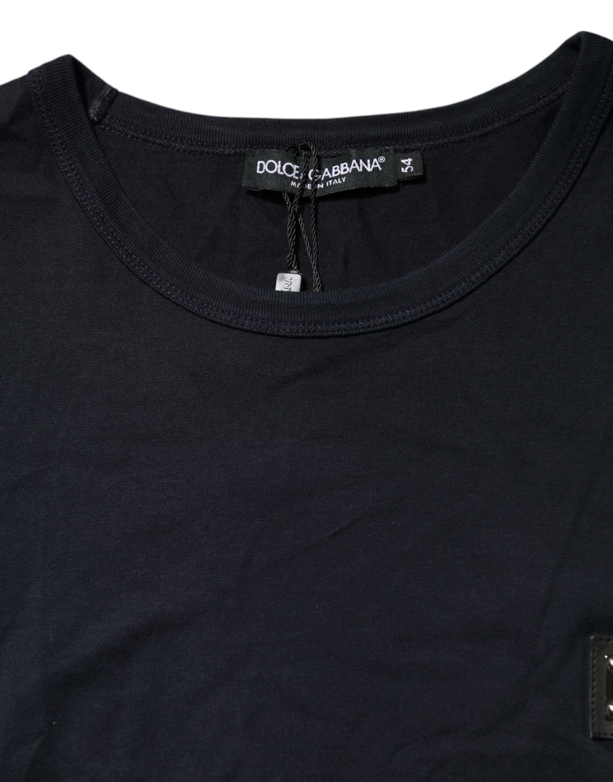 Dark Logo Plaque Cotton Crewneck Men's T-shirt (Pre-Owned) - Dolce & Gabbana - Modalova