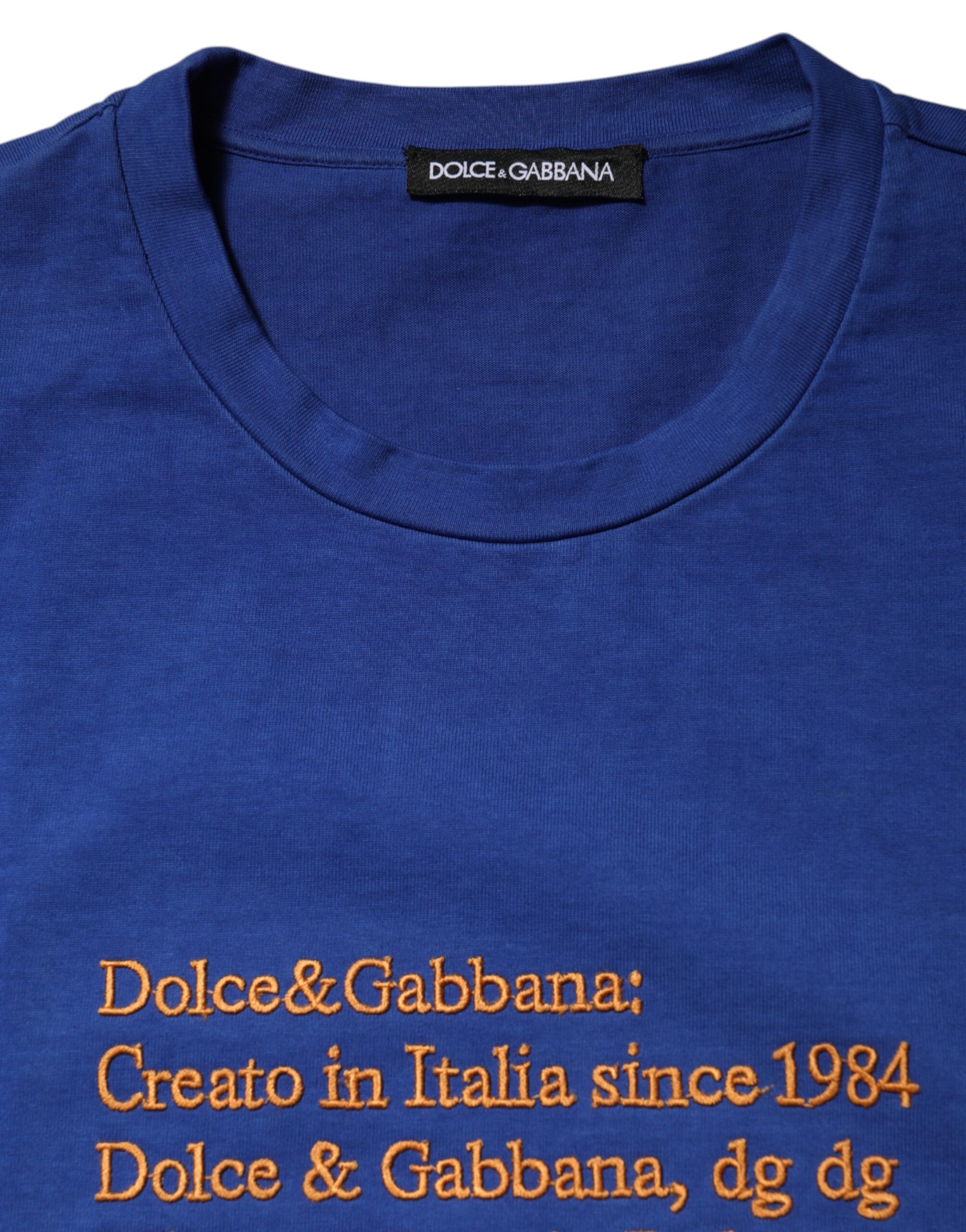 Logo Graphic Cotton Crew Neck Men's T-shirt (Pre-Owned) - Dolce & Gabbana - Modalova