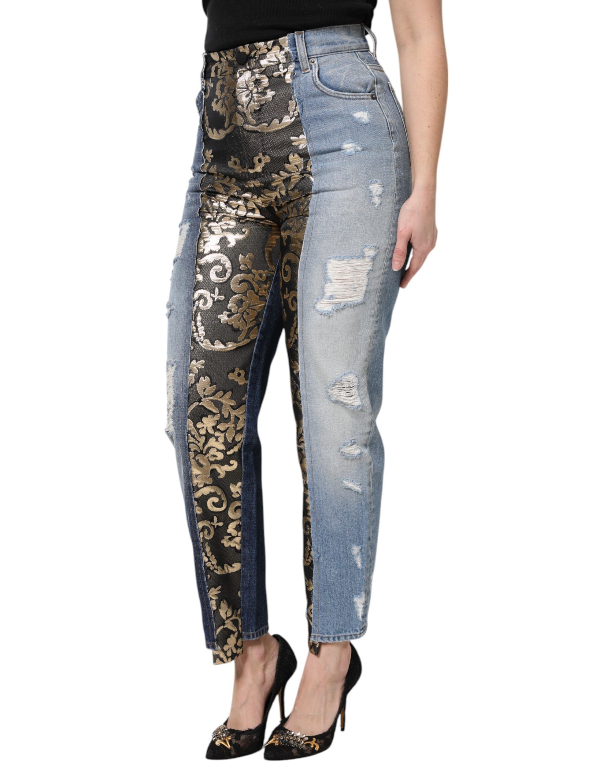 Patchwork Tapered Denim Women's Jeans - Dolce & Gabbana - Modalova