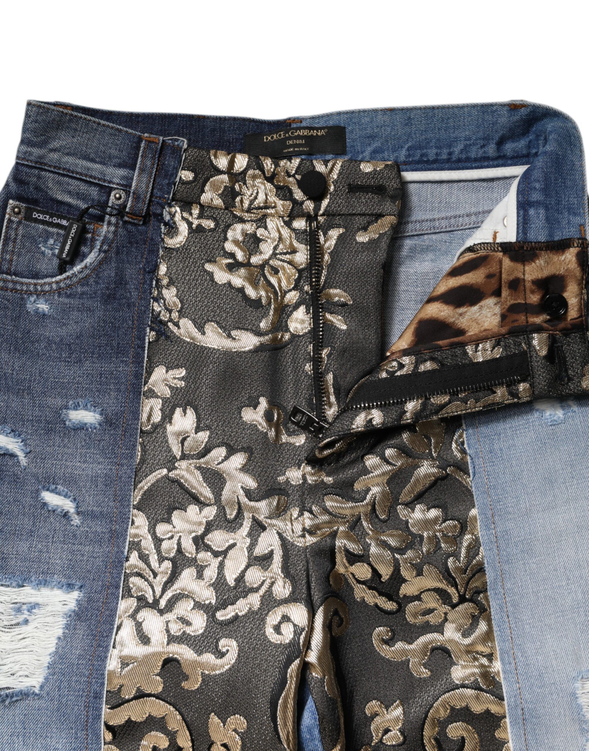 Patchwork Tapered Denim Women's Jeans - Dolce & Gabbana - Modalova