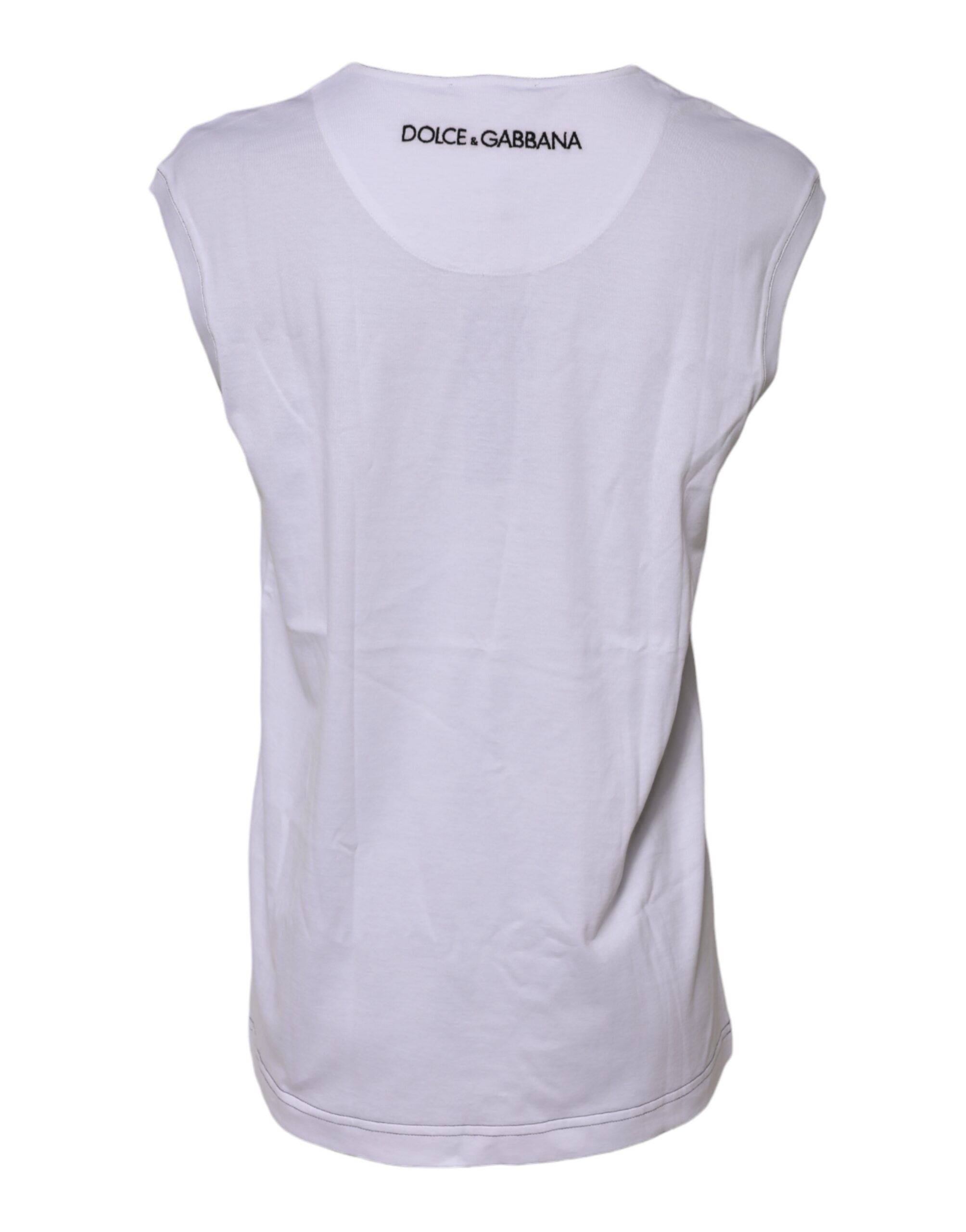 Cotton Sleeveless Printed Tank Women's T-shirt - Dolce & Gabbana - Modalova