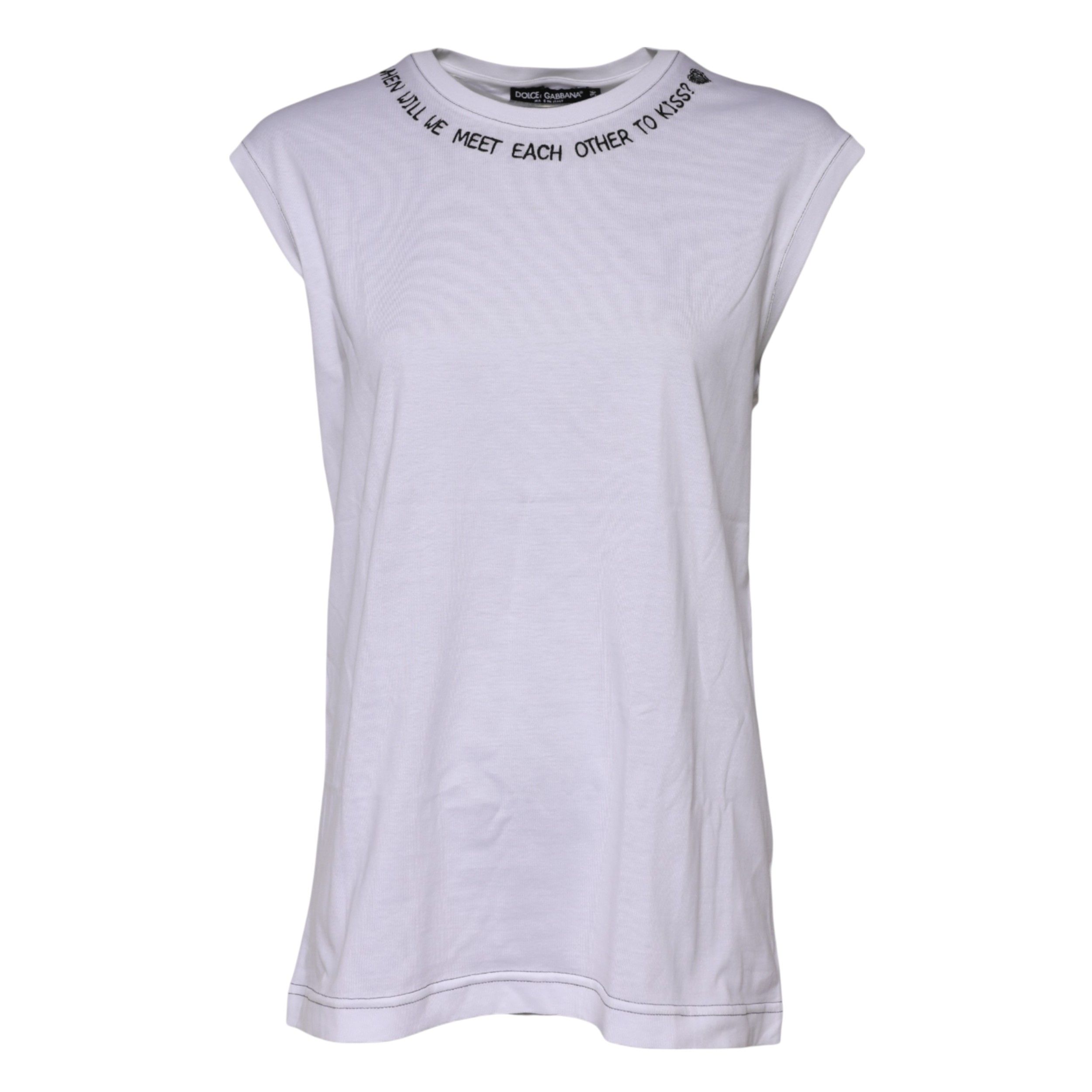 Cotton Sleeveless Printed Tank Women's T-shirt - Dolce & Gabbana - Modalova