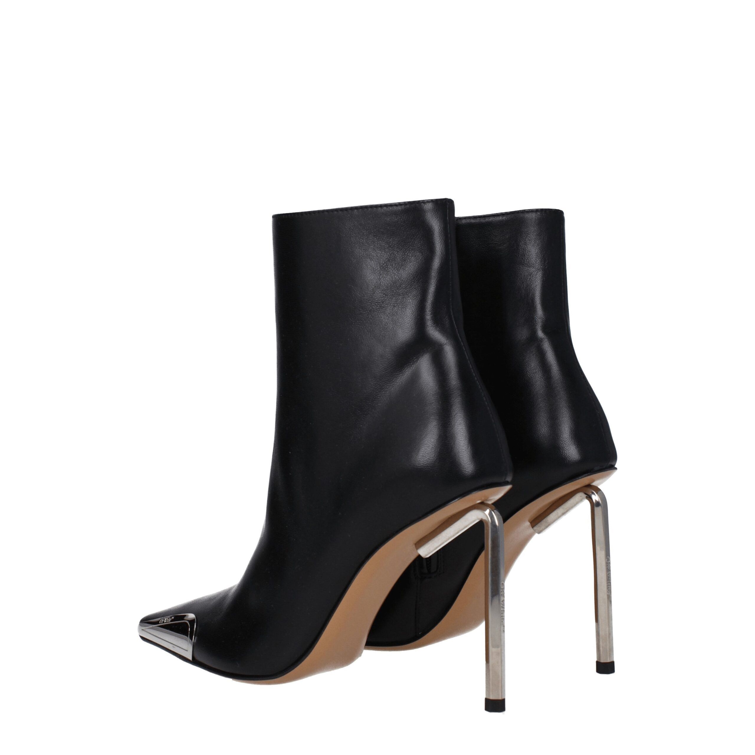 Leather Ankle Women's Boots - Off-White - Modalova