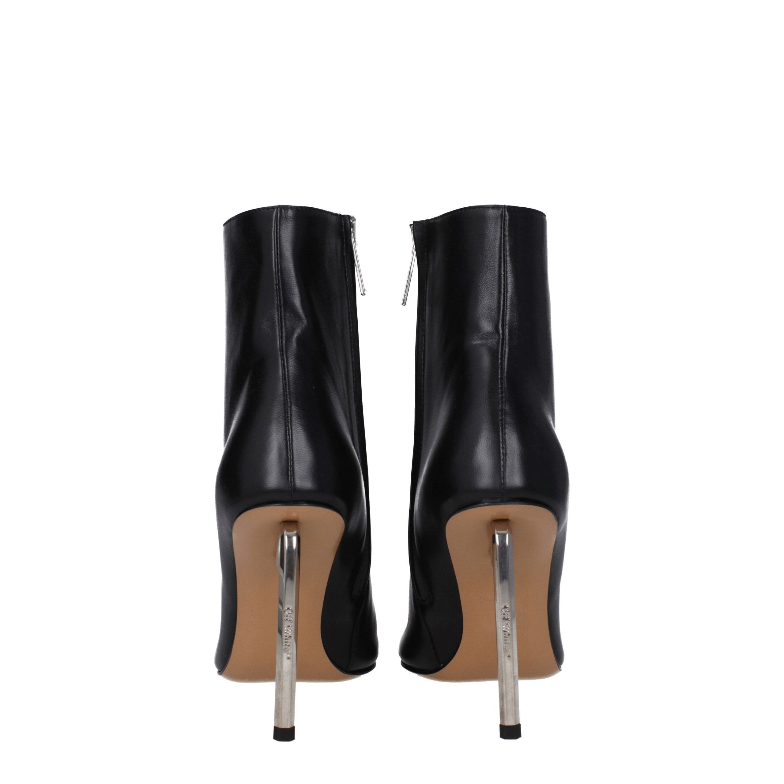 Leather Ankle Women's Boots - Off-White - Modalova
