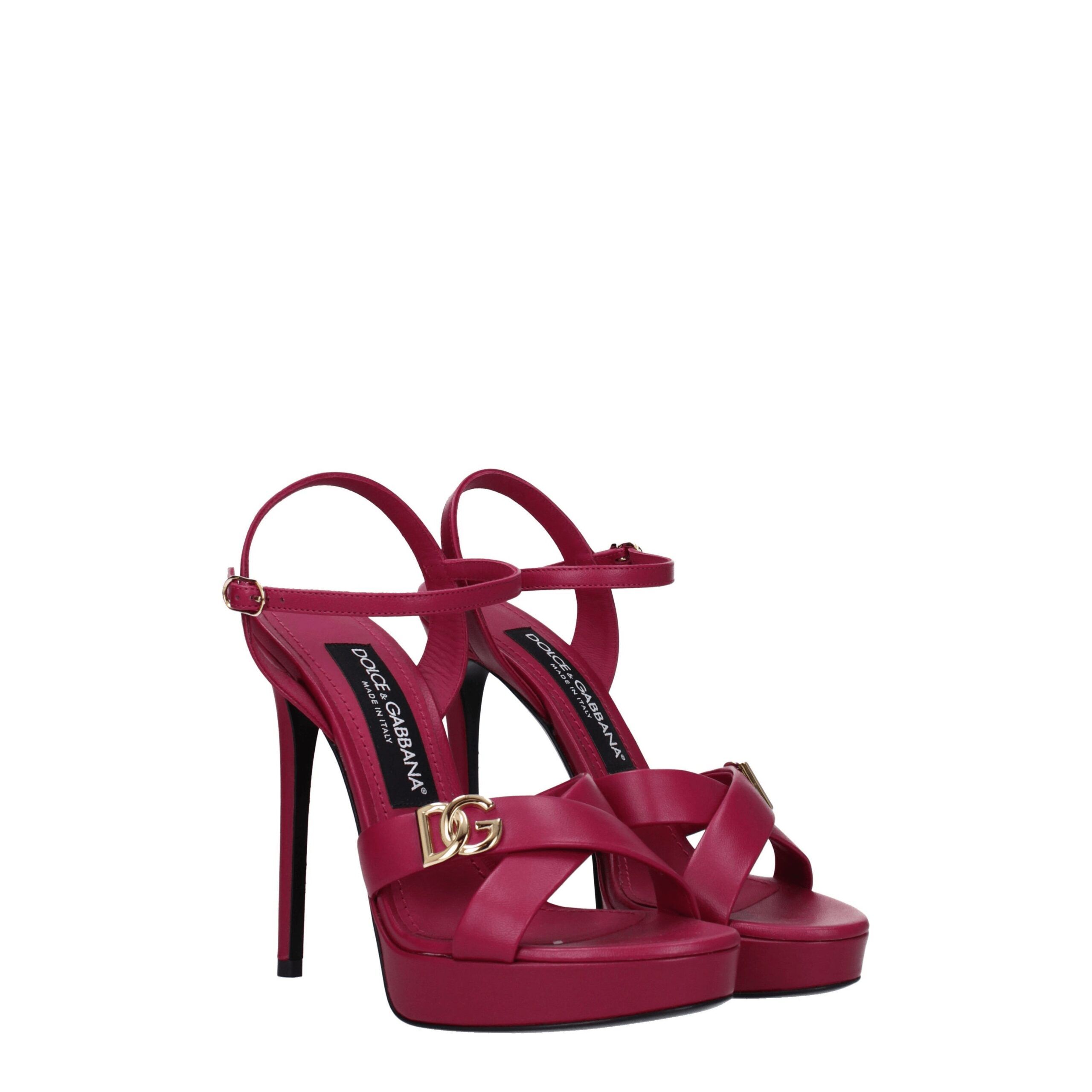 Leather Platform Women's Sandals - Dolce & Gabbana - Modalova