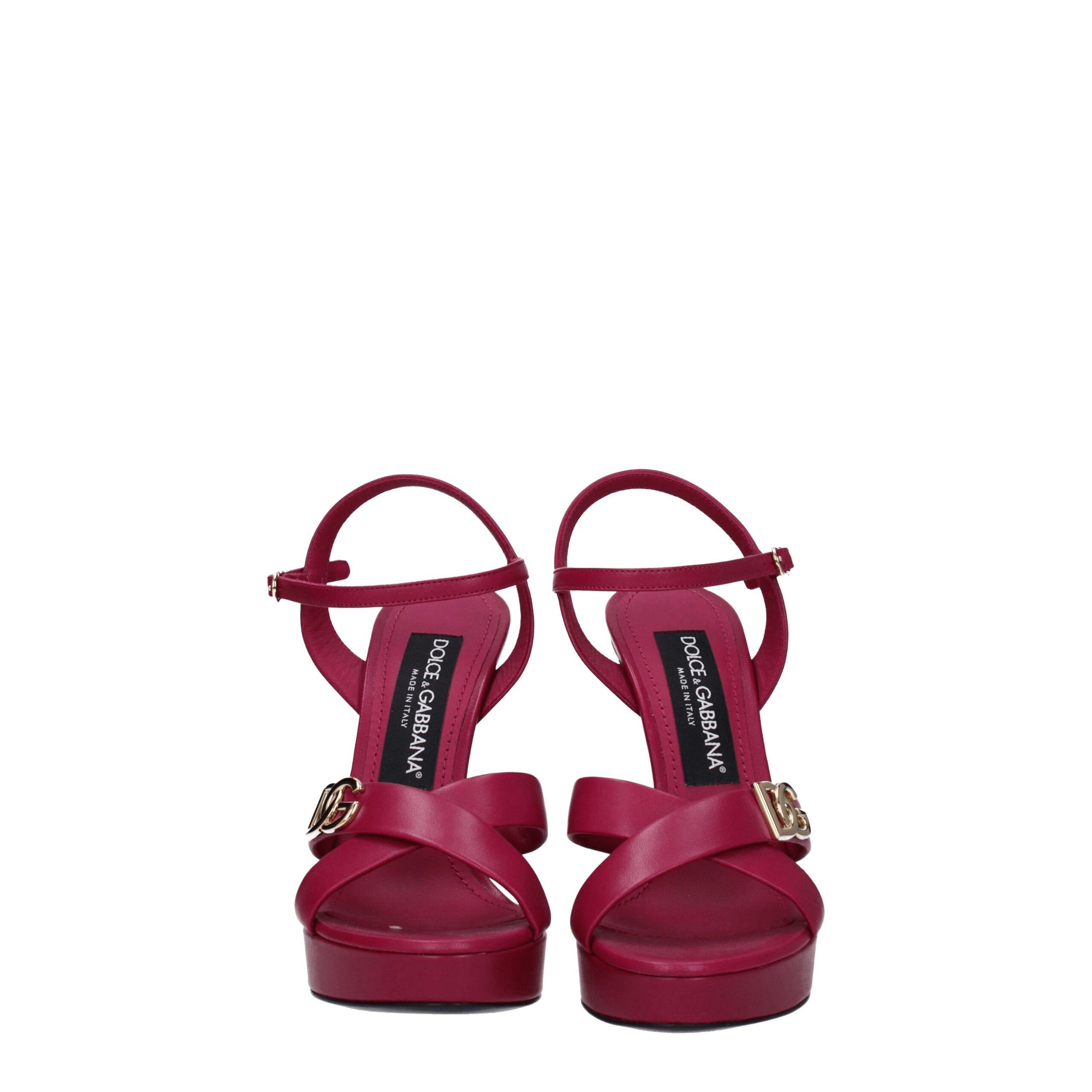 Leather Platform Women's Sandals - Dolce & Gabbana - Modalova
