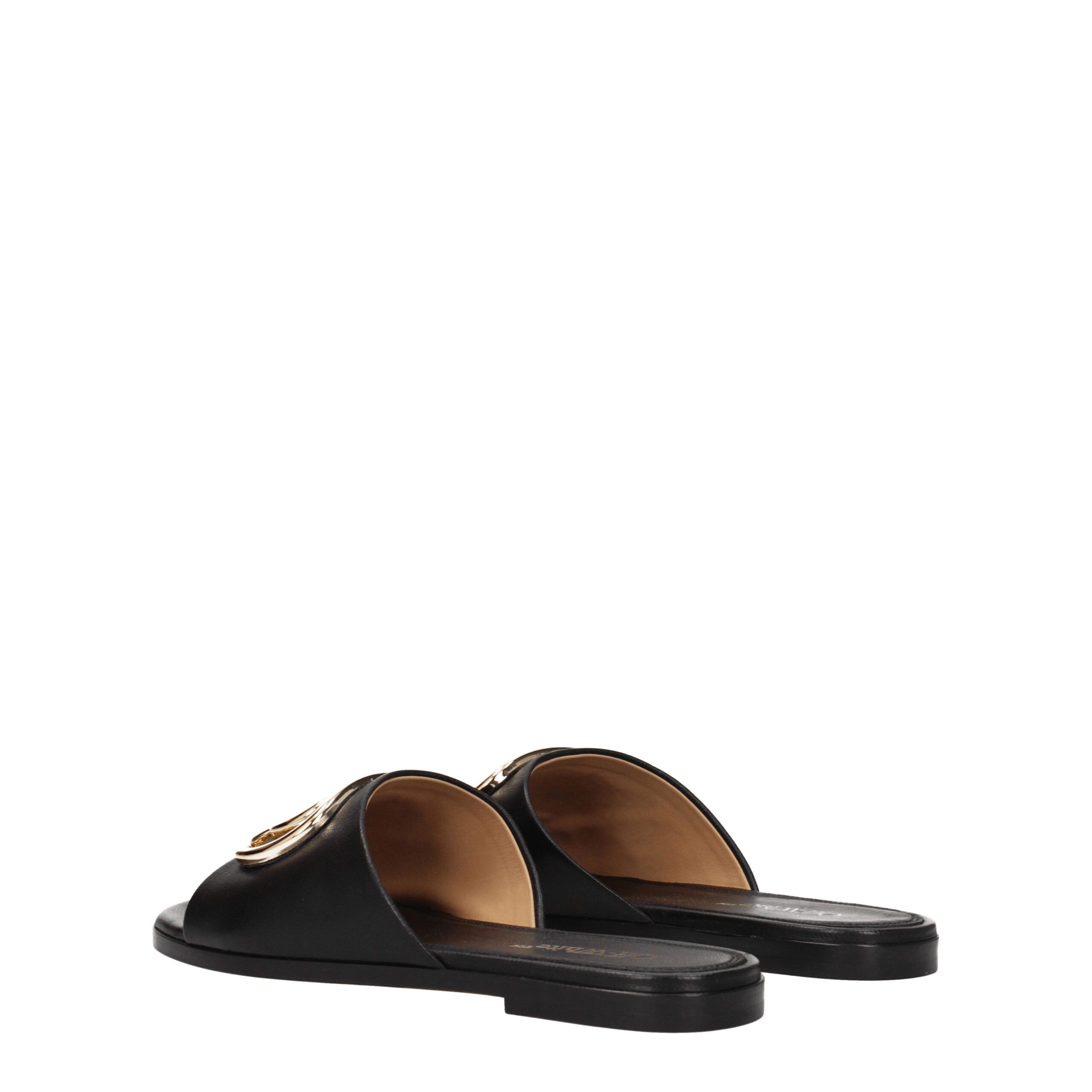 Leather Women's Slippers - Off-White - Modalova