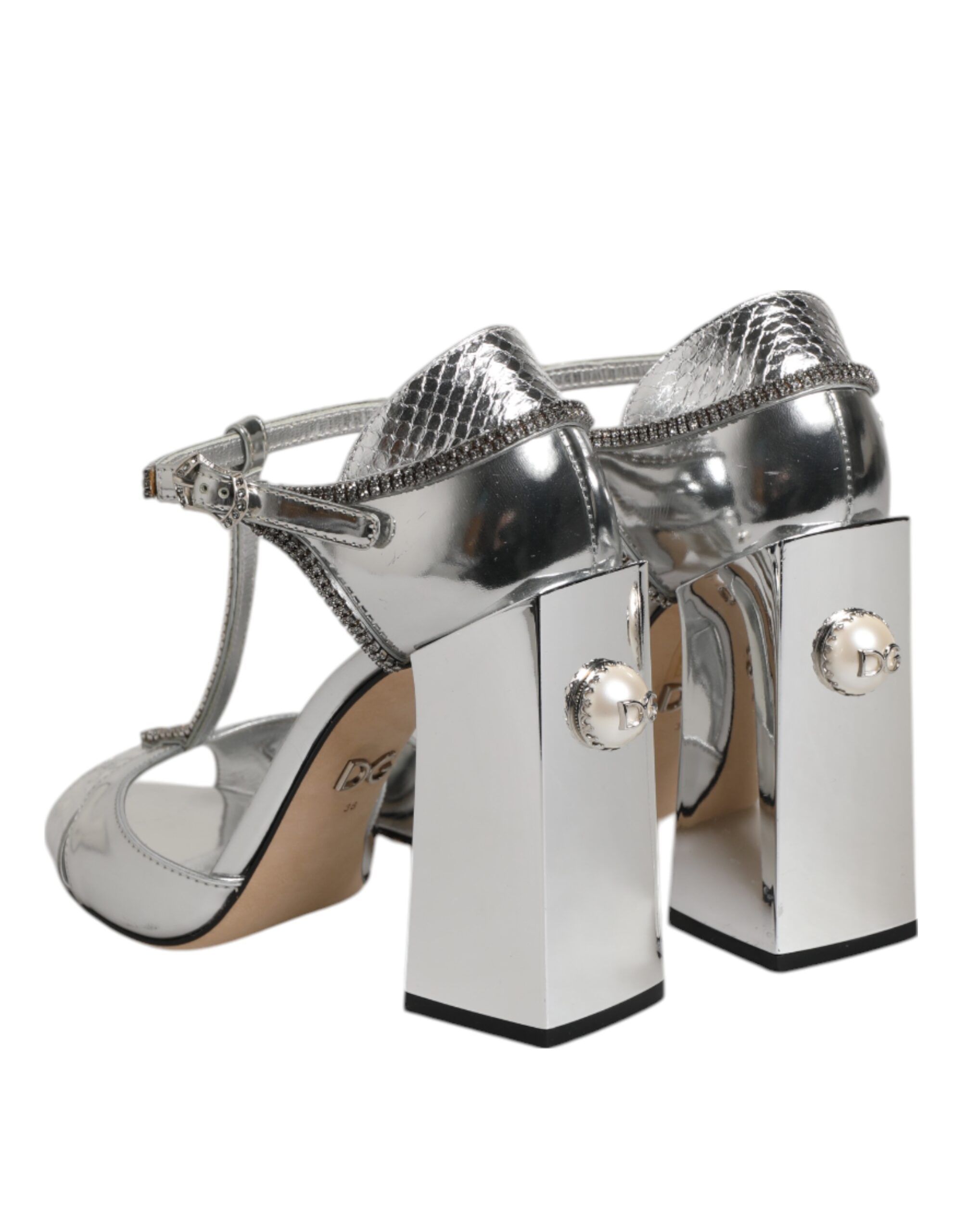 Leather T-strap Heels Sandals Women's Shoes (Pre-Owned) - Dolce & Gabbana - Modalova