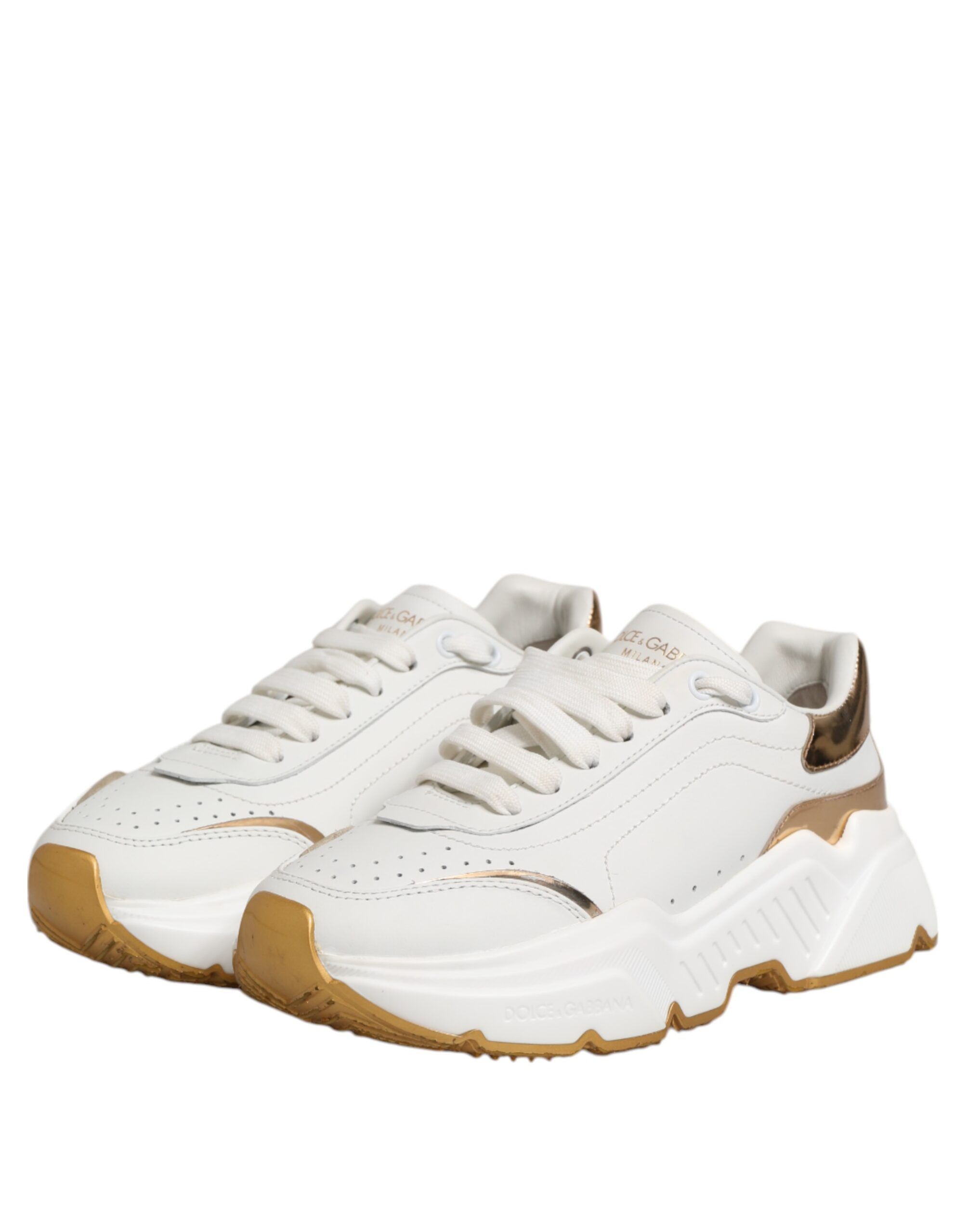 Gold DAYMASTER Leather Sneakers Women's Shoes (Pre-Owned) - Dolce & Gabbana - Modalova