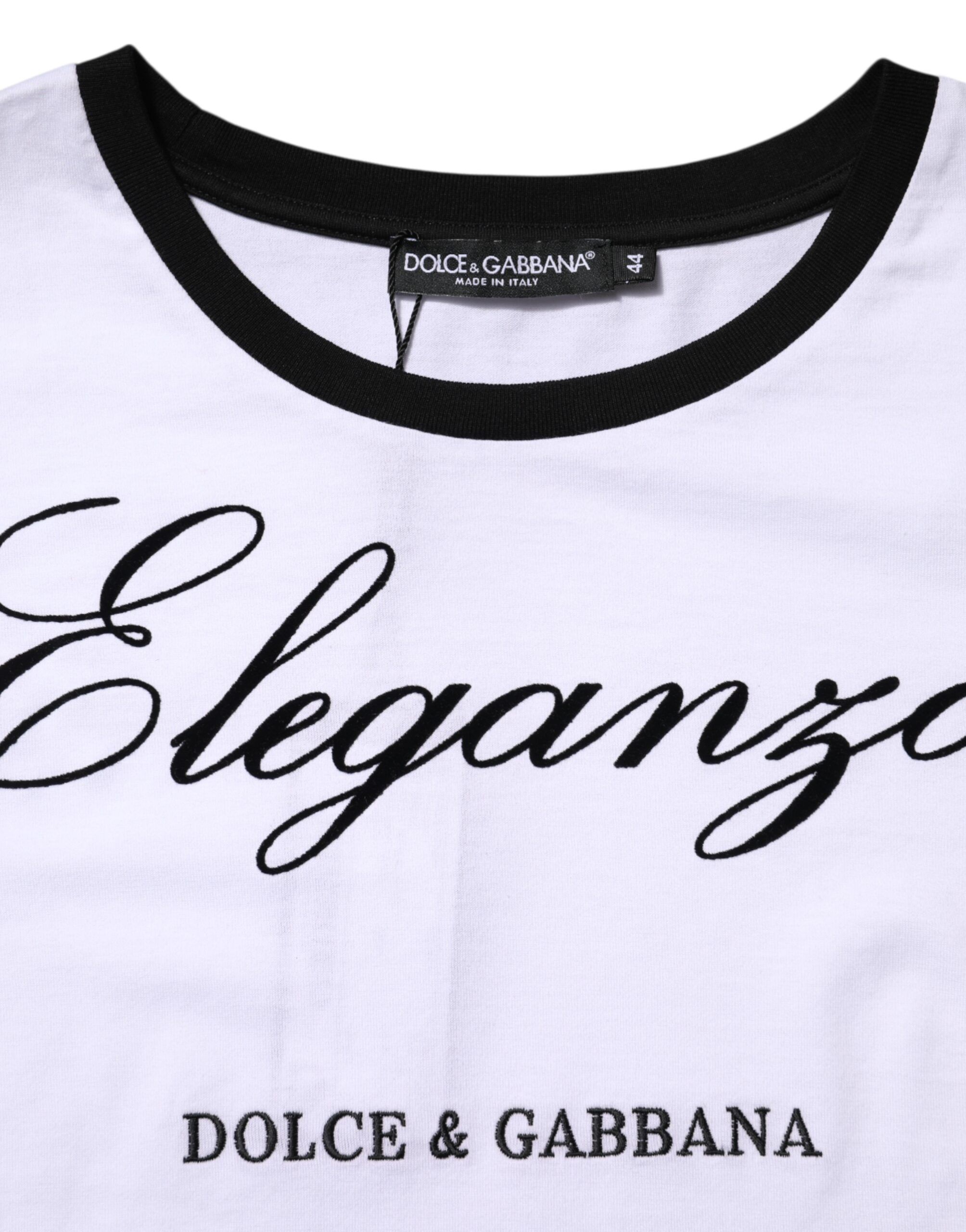 Eleganza Cotton Crew Neck Tee Women's T-shirt (Pre-Owned) - Dolce & Gabbana - Modalova