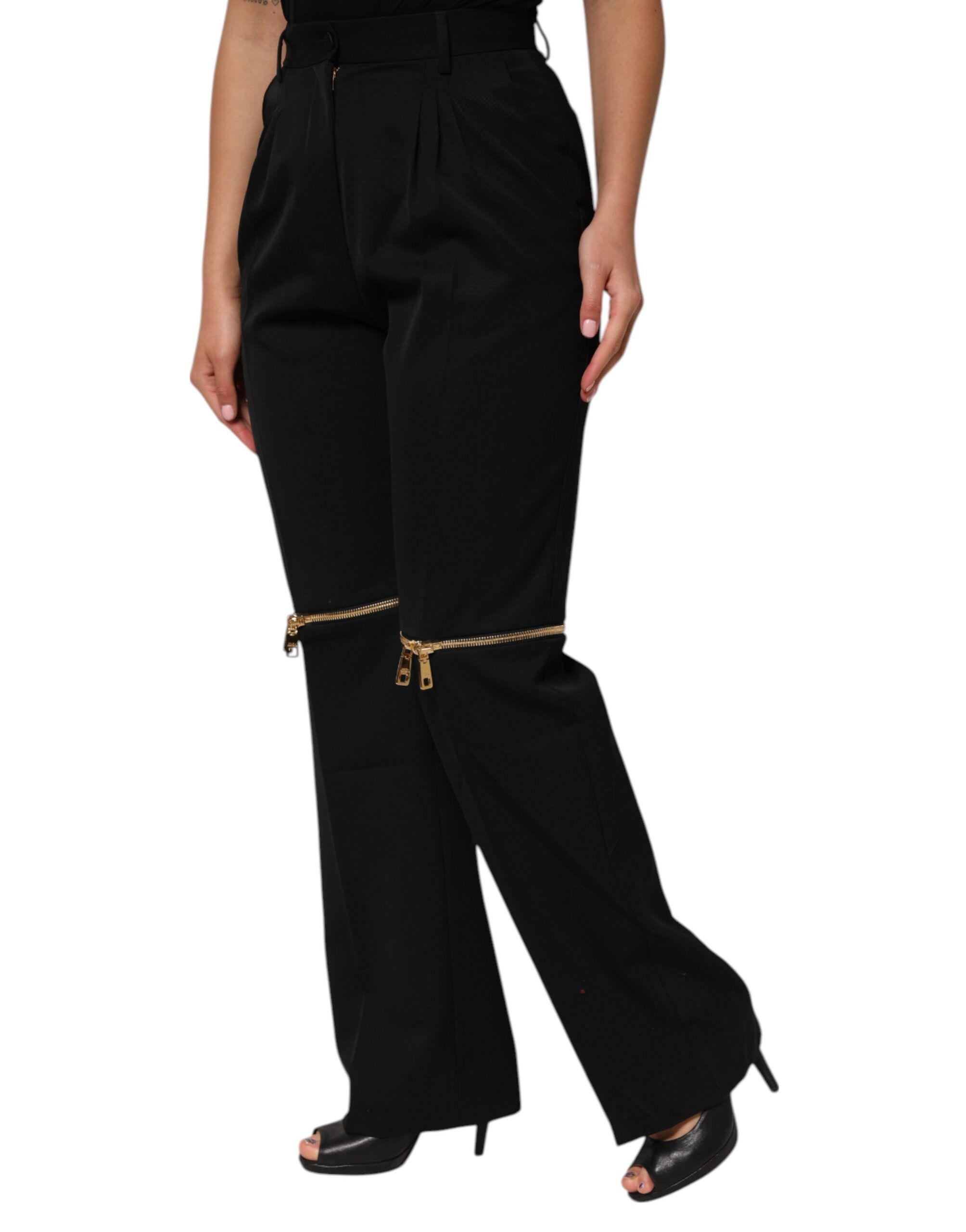 Zip Detailed Wool Straight Leg Women's Pants - Dolce & Gabbana - Modalova