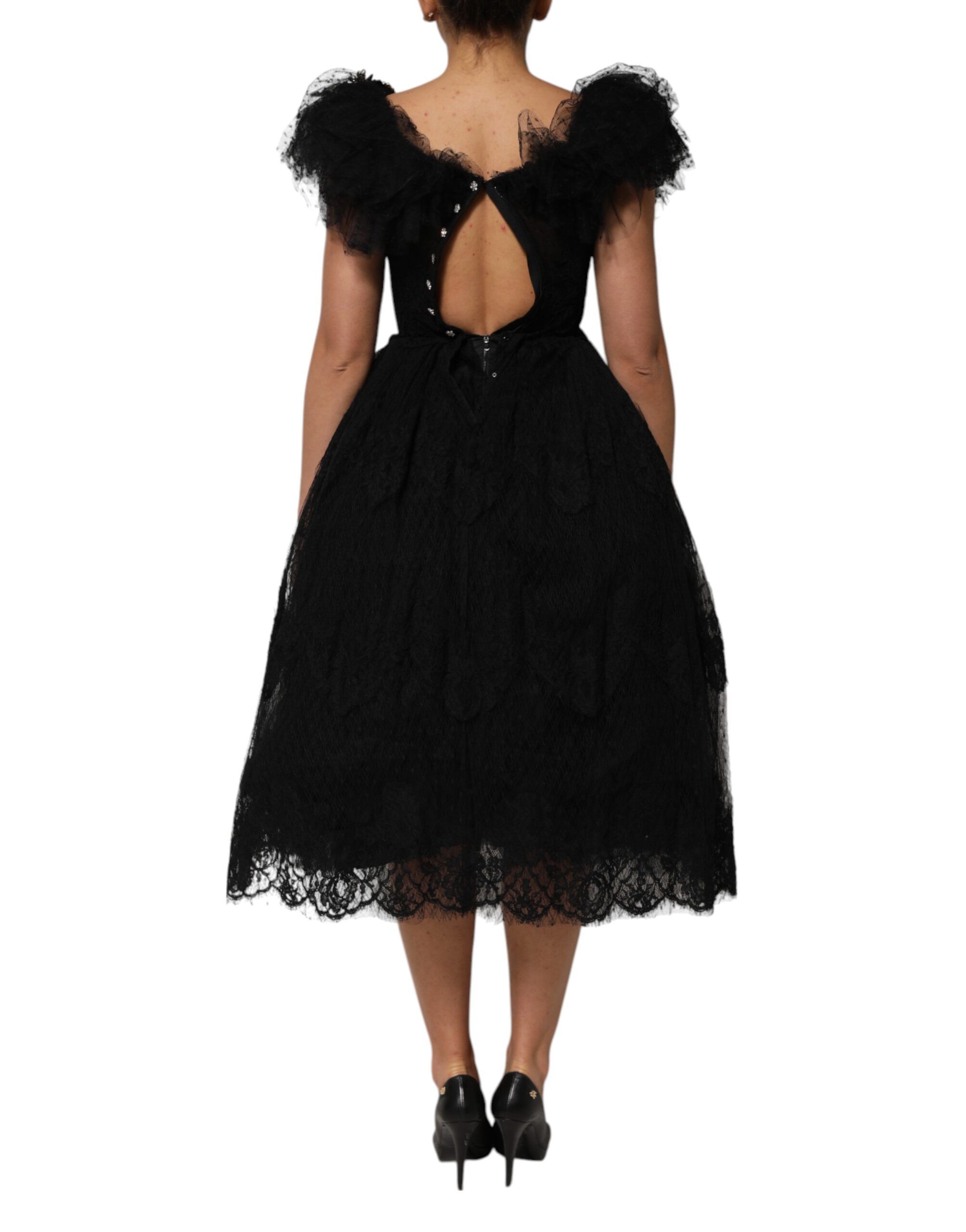 Crystal Embellished Midi A-line Women's Dress - Dolce & Gabbana - Modalova