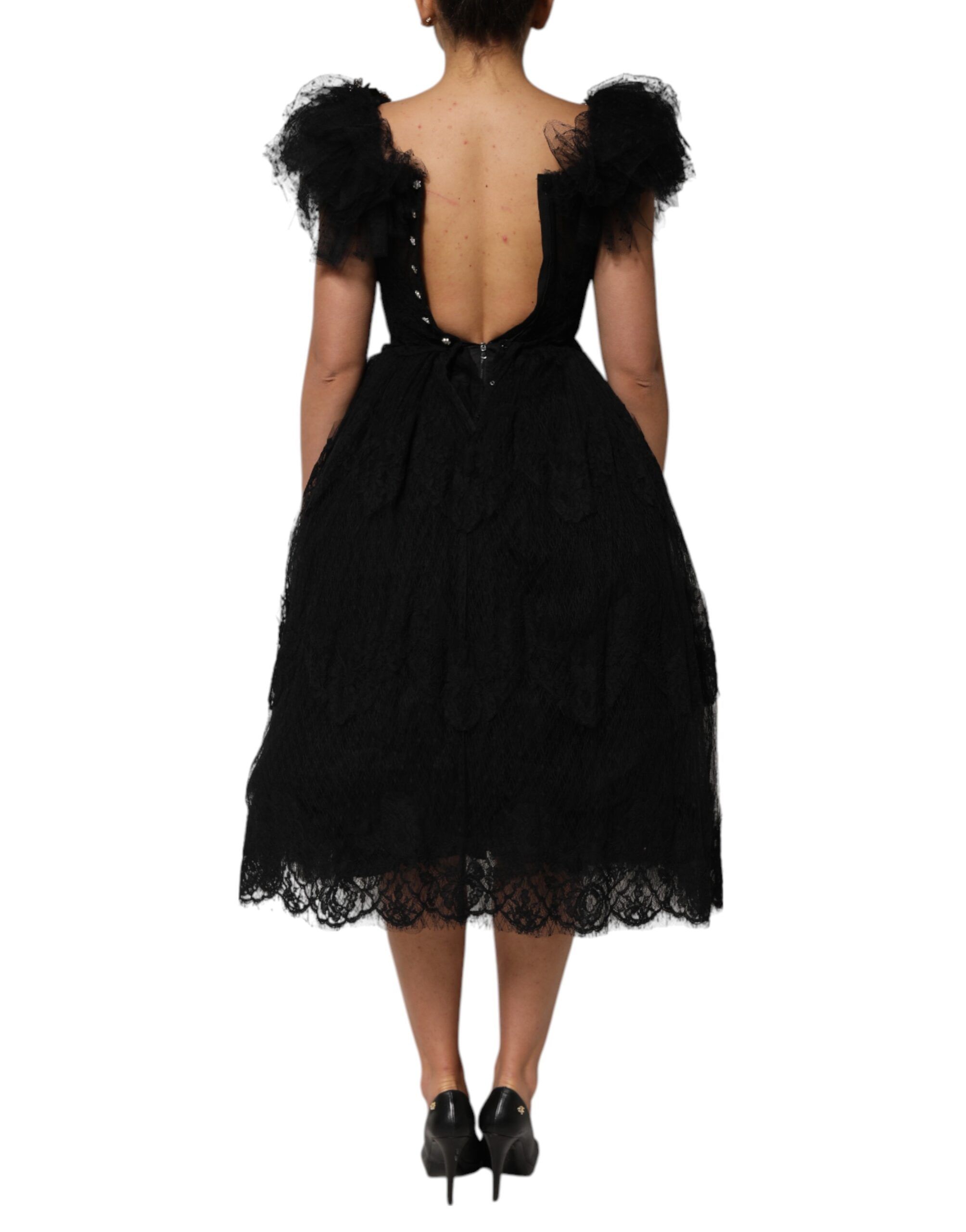 Crystal Embellished Midi A-line Women's Dress - Dolce & Gabbana - Modalova