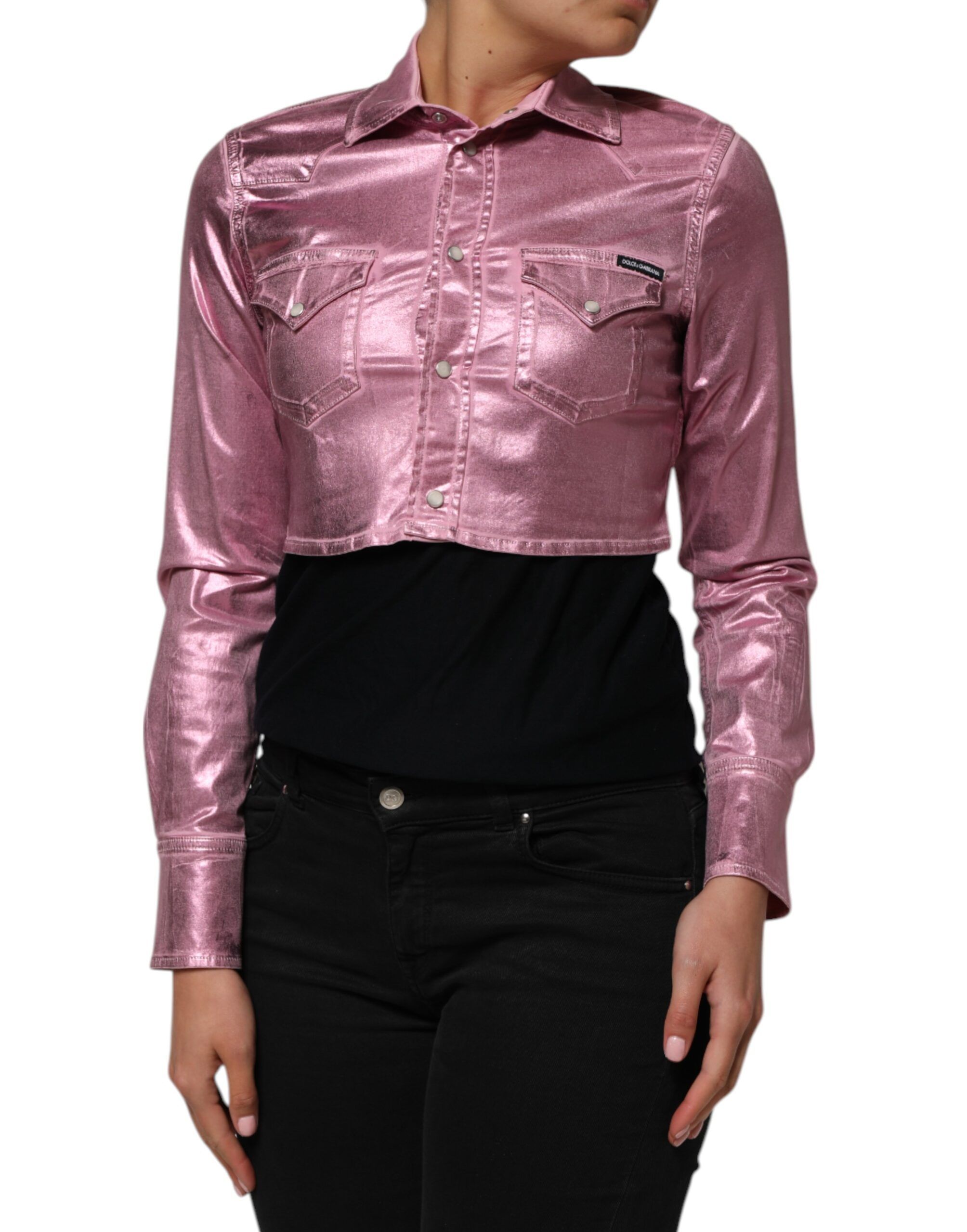 Cotton Stretch Collared Cropped Women's Jacket (Pre-Owned) - Dolce & Gabbana - Modalova
