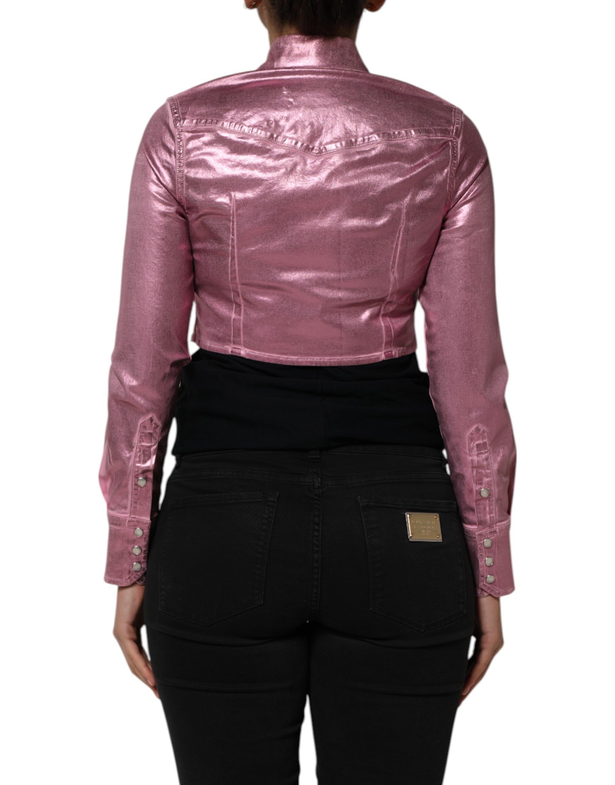 Cotton Stretch Collared Cropped Women's Jacket (Pre-Owned) - Dolce & Gabbana - Modalova