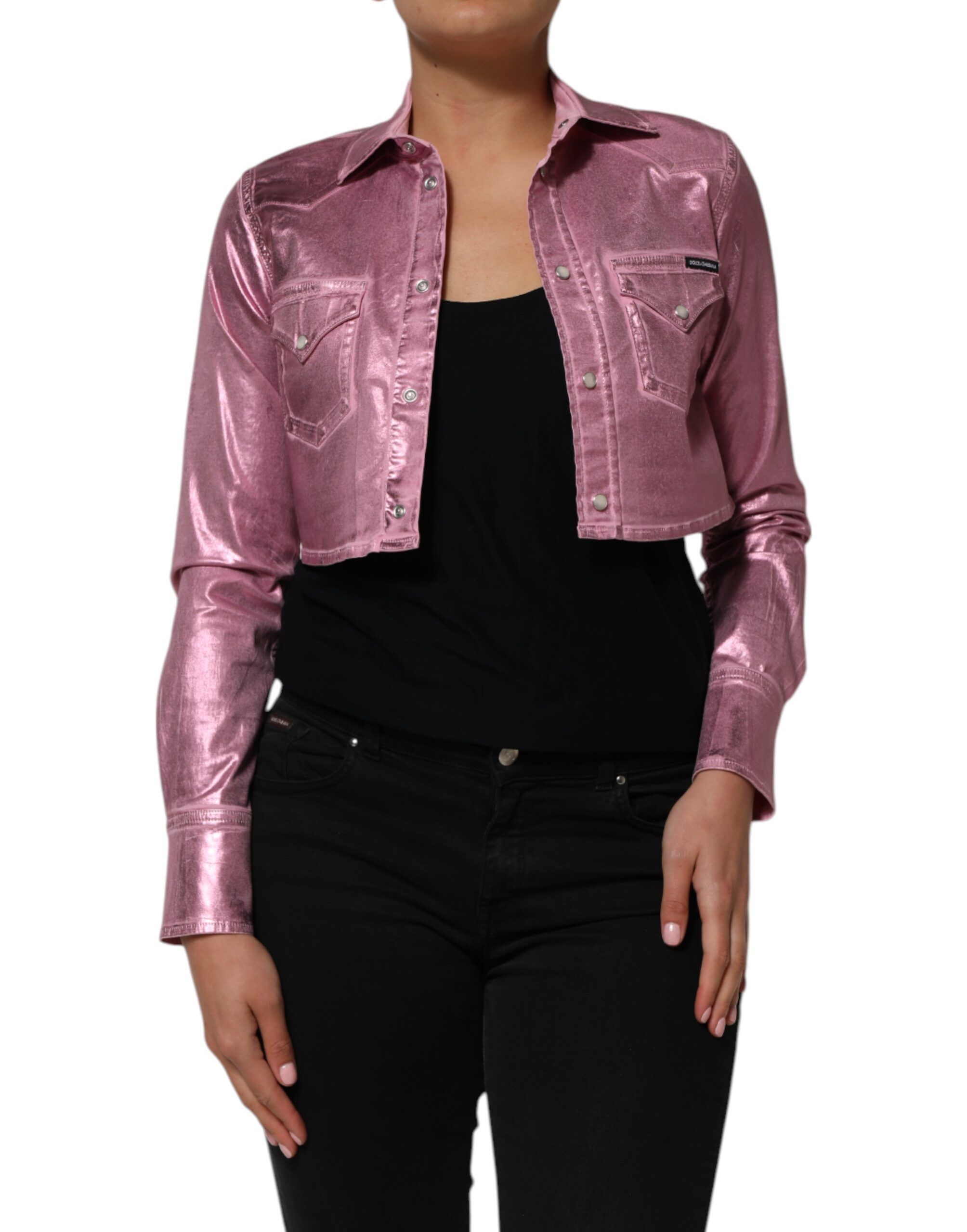 Cotton Stretch Collared Cropped Women's Jacket (Pre-Owned) - Dolce & Gabbana - Modalova