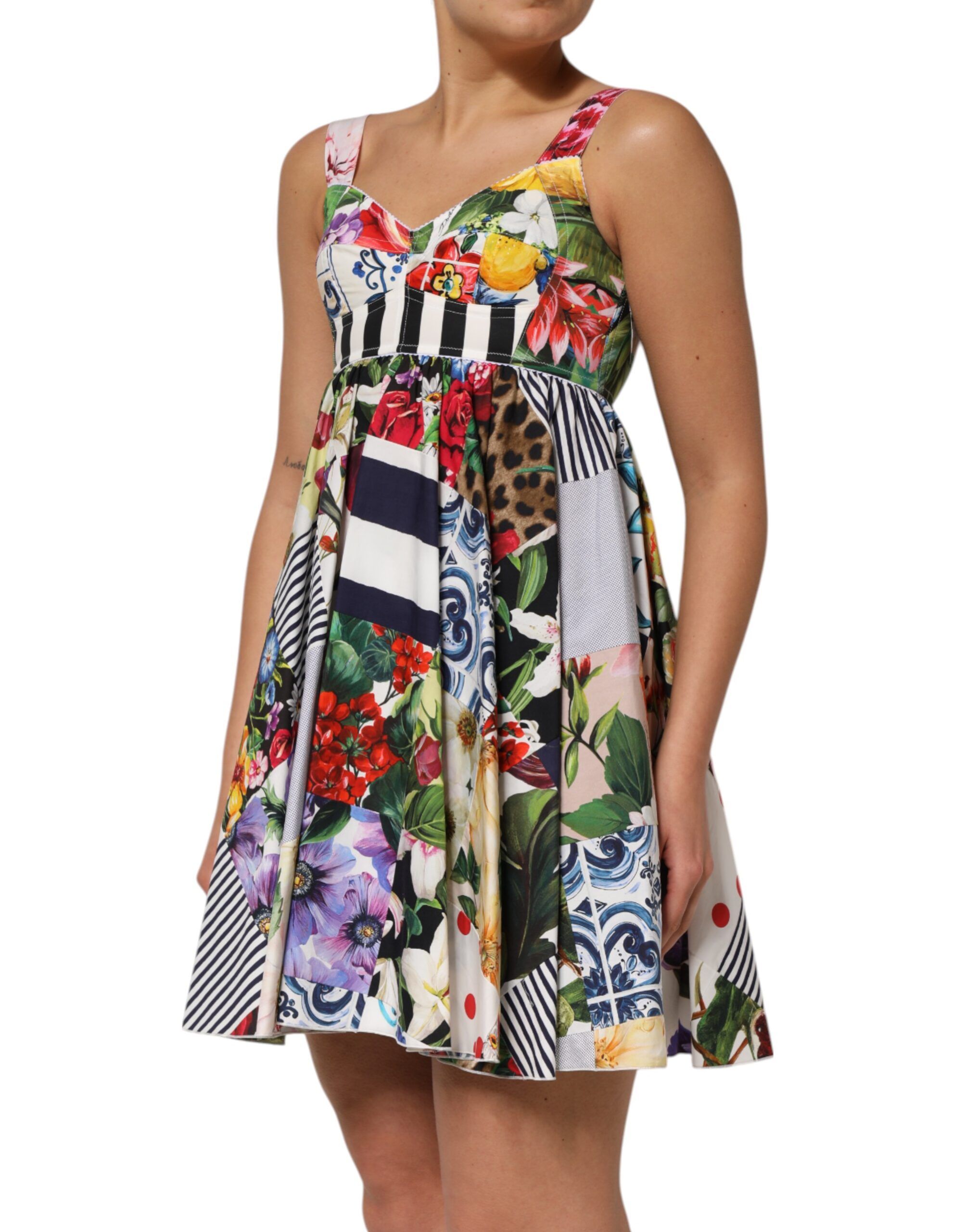 Patchwork Cotton AlineMini Women's Dress - Dolce & Gabbana - Modalova