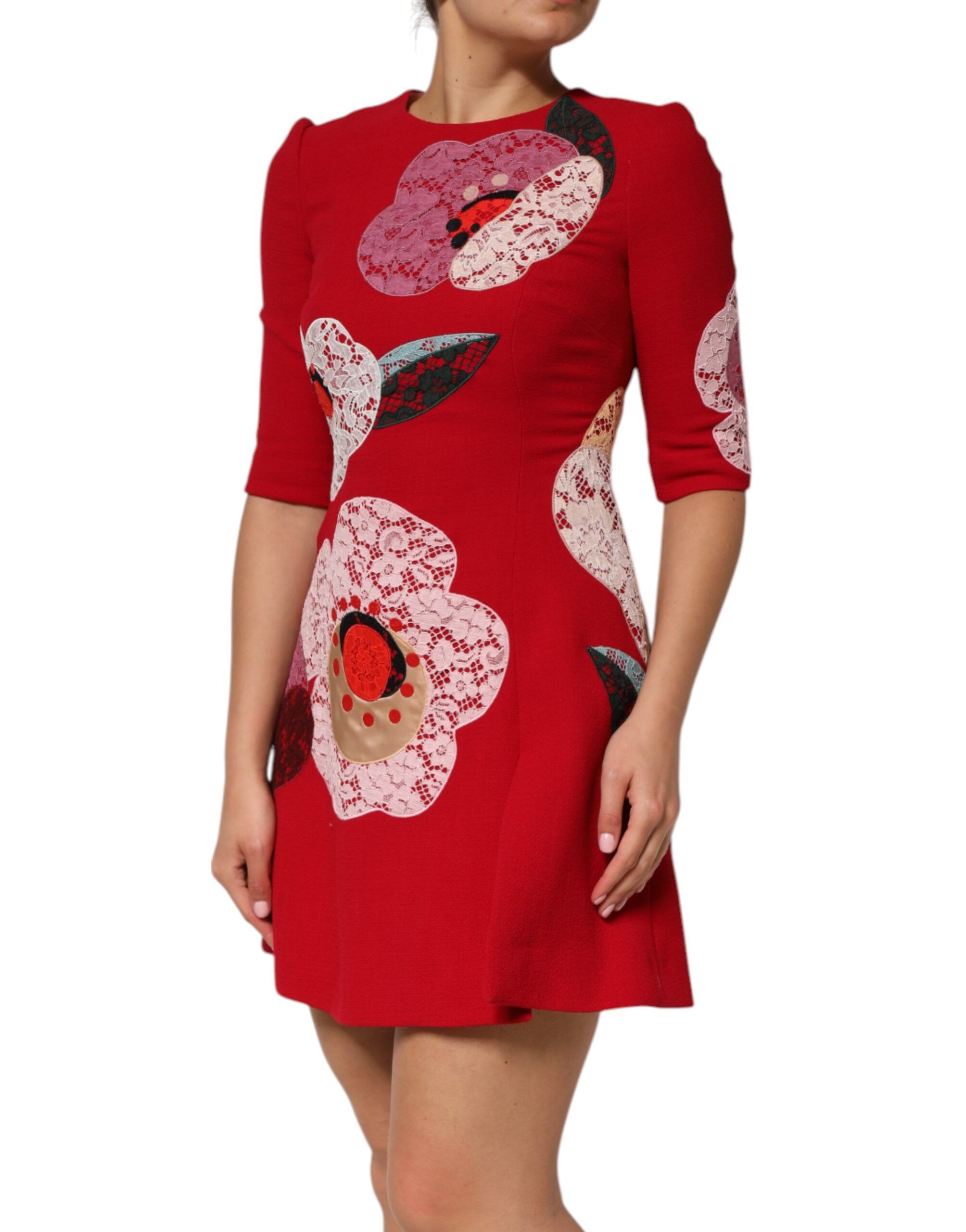 Lace Floral Applique A-line Mini Women's Dress - Dolce & Gabbana - Modalova