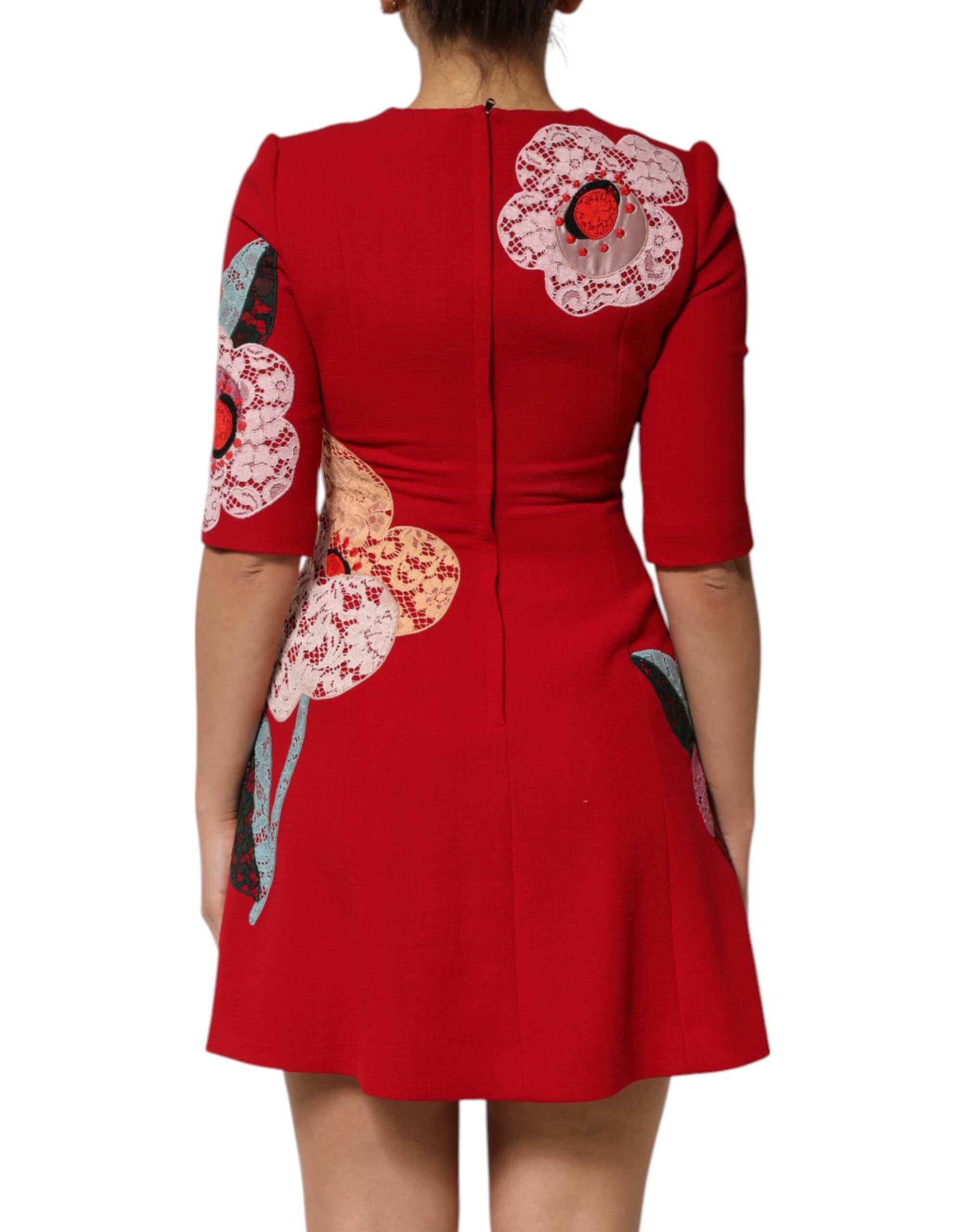 Lace Floral Applique A-line Mini Women's Dress - Dolce & Gabbana - Modalova