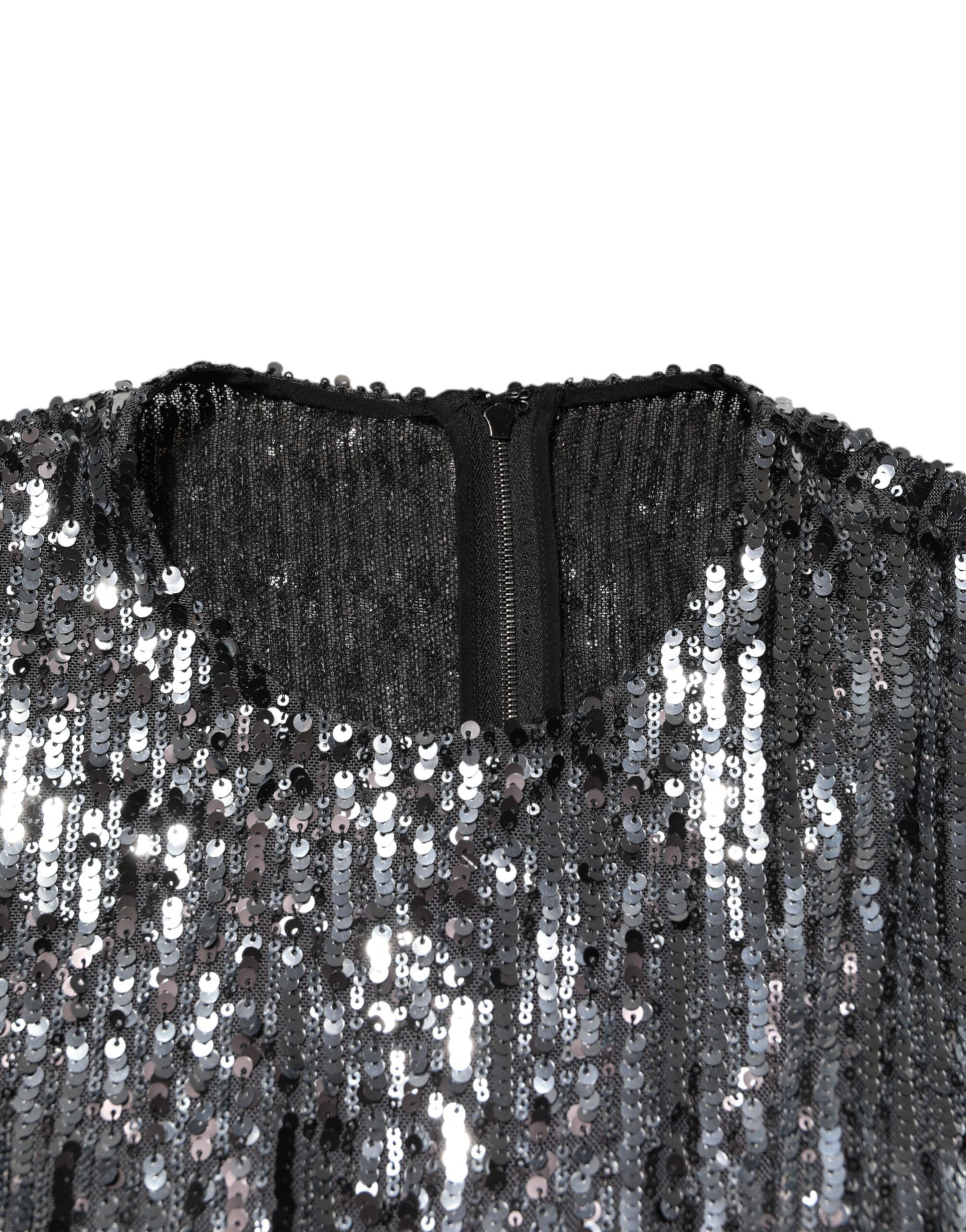 Sequined Long Sleeves Midi A-line Women's Dress - Dolce & Gabbana - Modalova