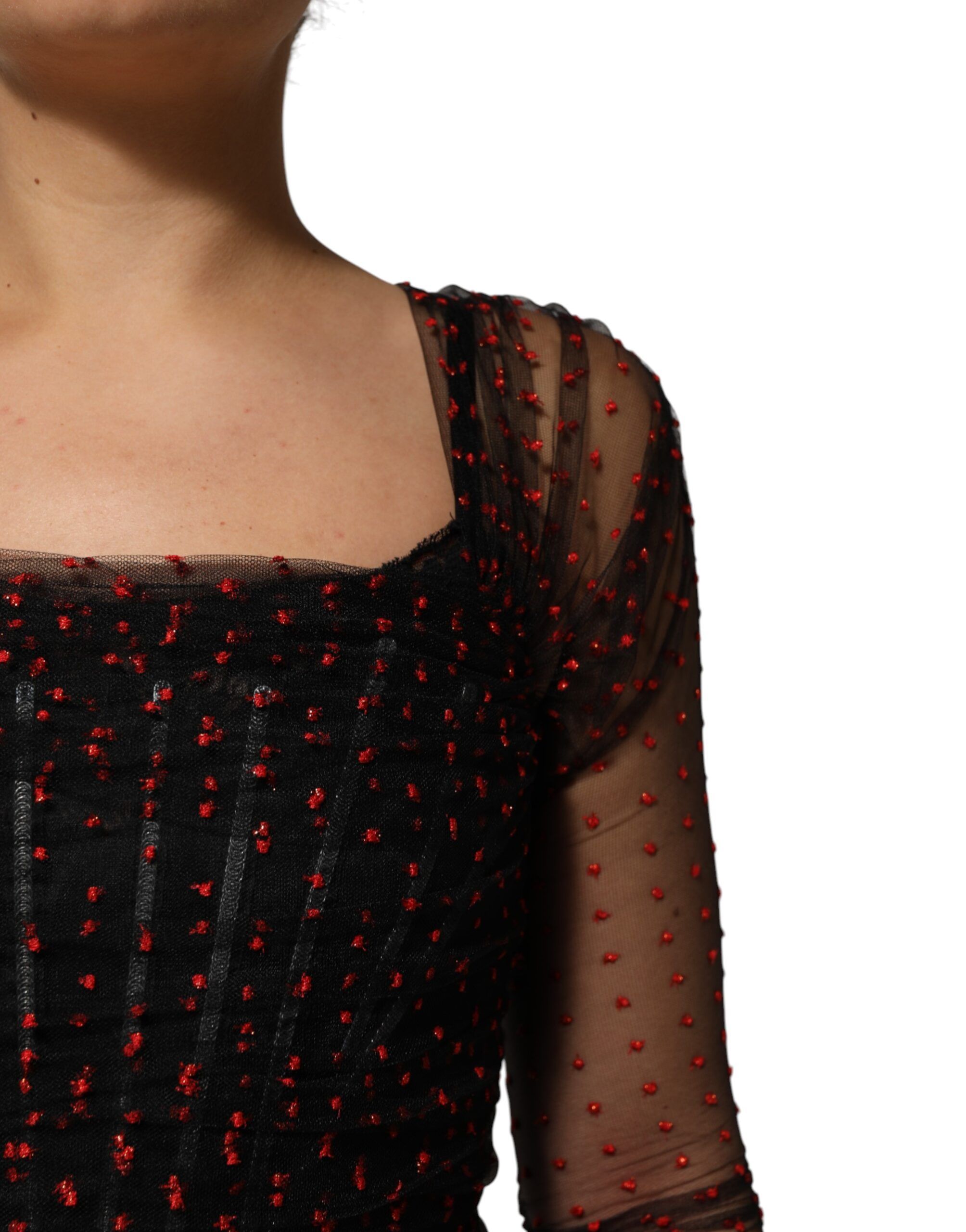 Lace Trim Long Sleeve Sheath Mini Women's Dress - Dolce & Gabbana - Modalova