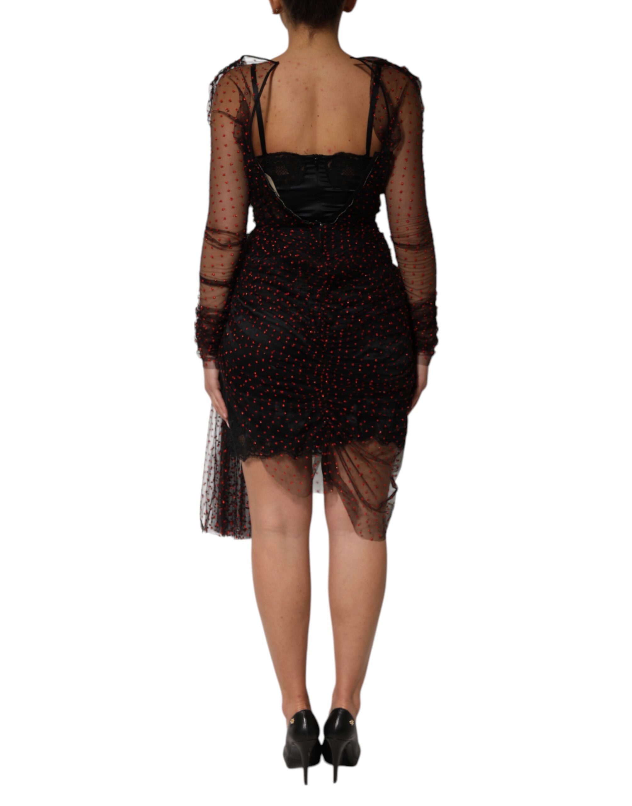 Lace Trim Long Sleeve Sheath Mini Women's Dress - Dolce & Gabbana - Modalova