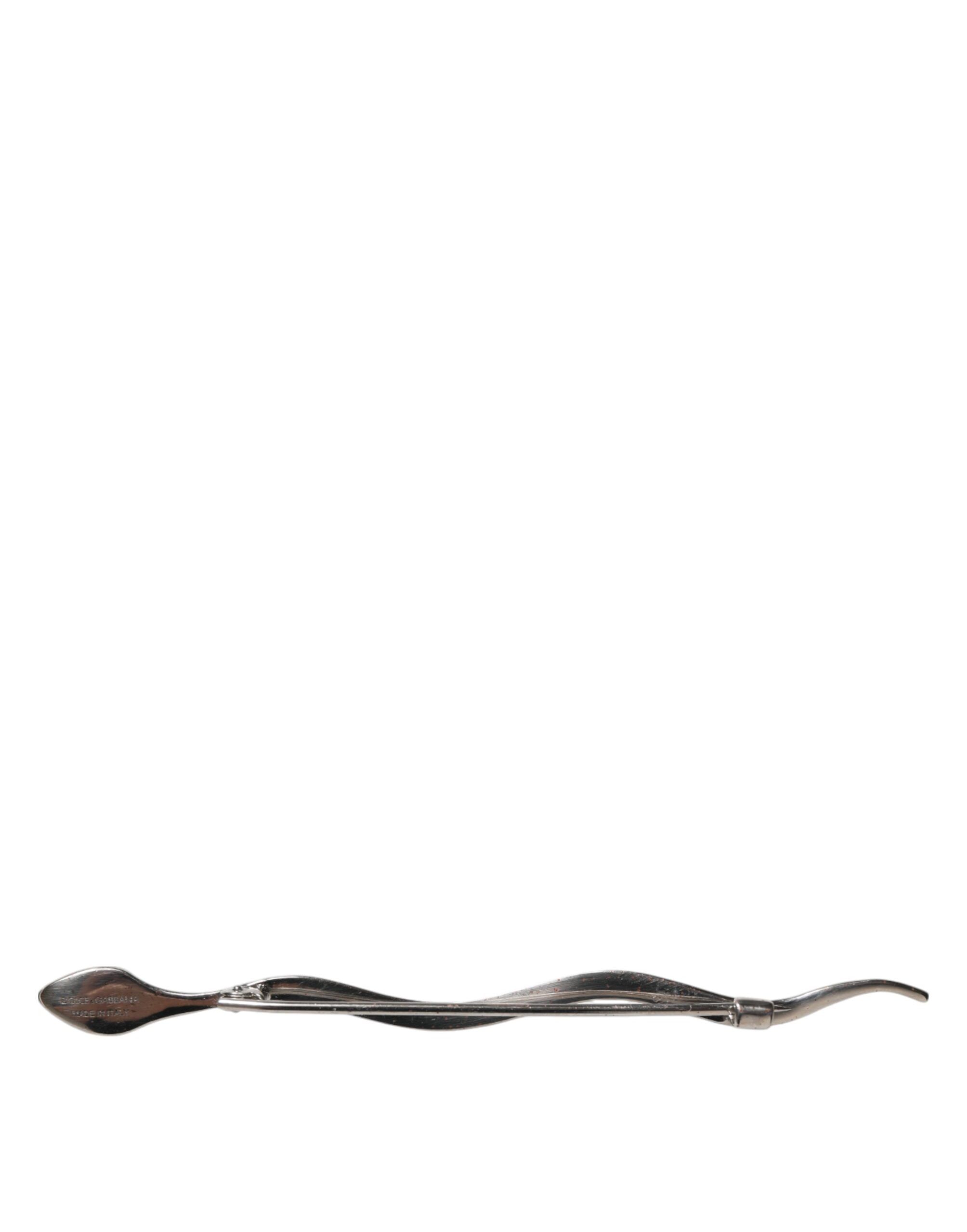 Brass Crystal Spilla Serpente Mens Brooch Men's Pin - Dolce & Gabbana - Modalova