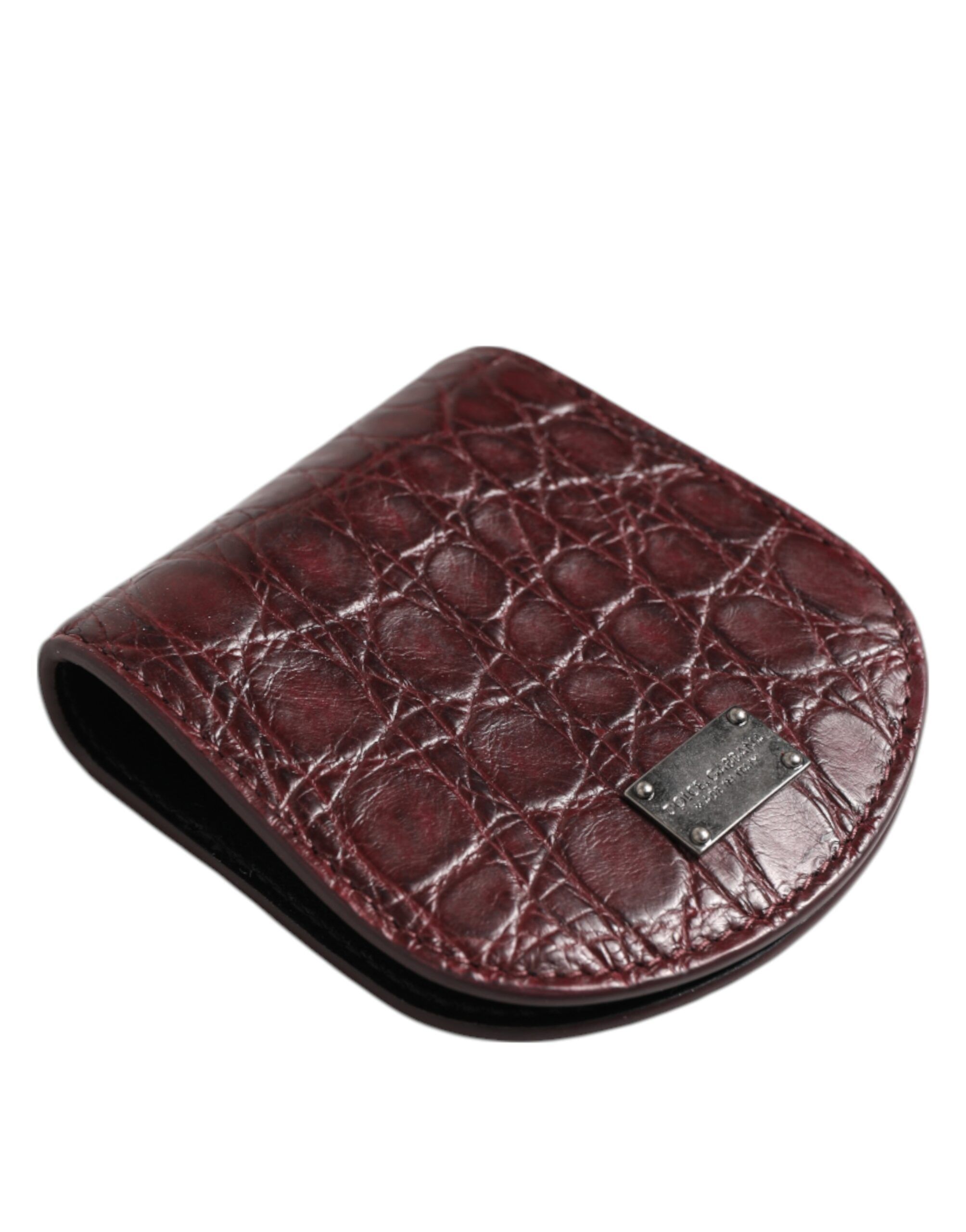 Burgundy Exotic Skin Coin Condom Case Holder Pocket Men's Wallet - Dolce & Gabbana - Modalova