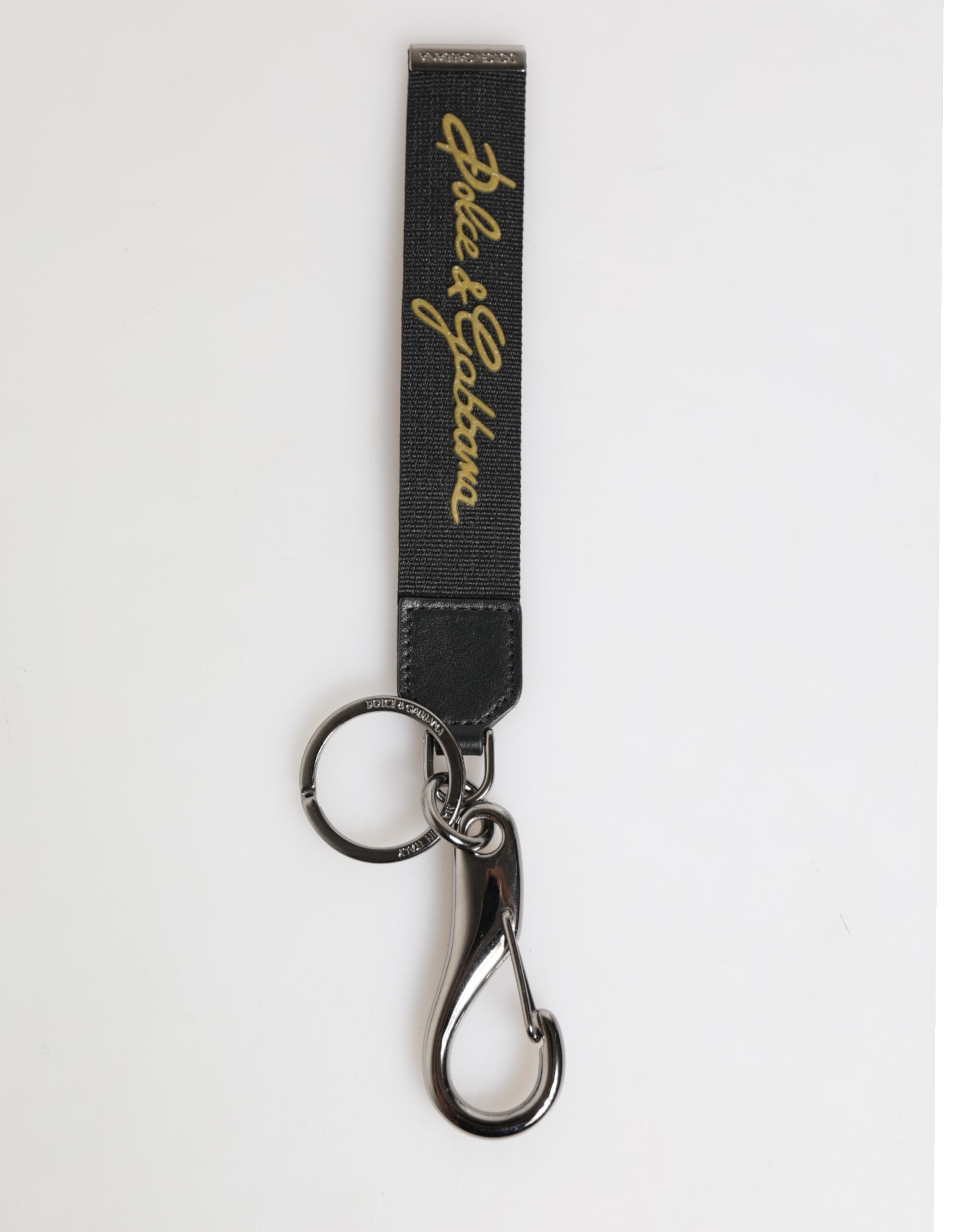 Yellow Polyester DG Logo Silver Keychain Men's Keyring - Dolce & Gabbana - Modalova