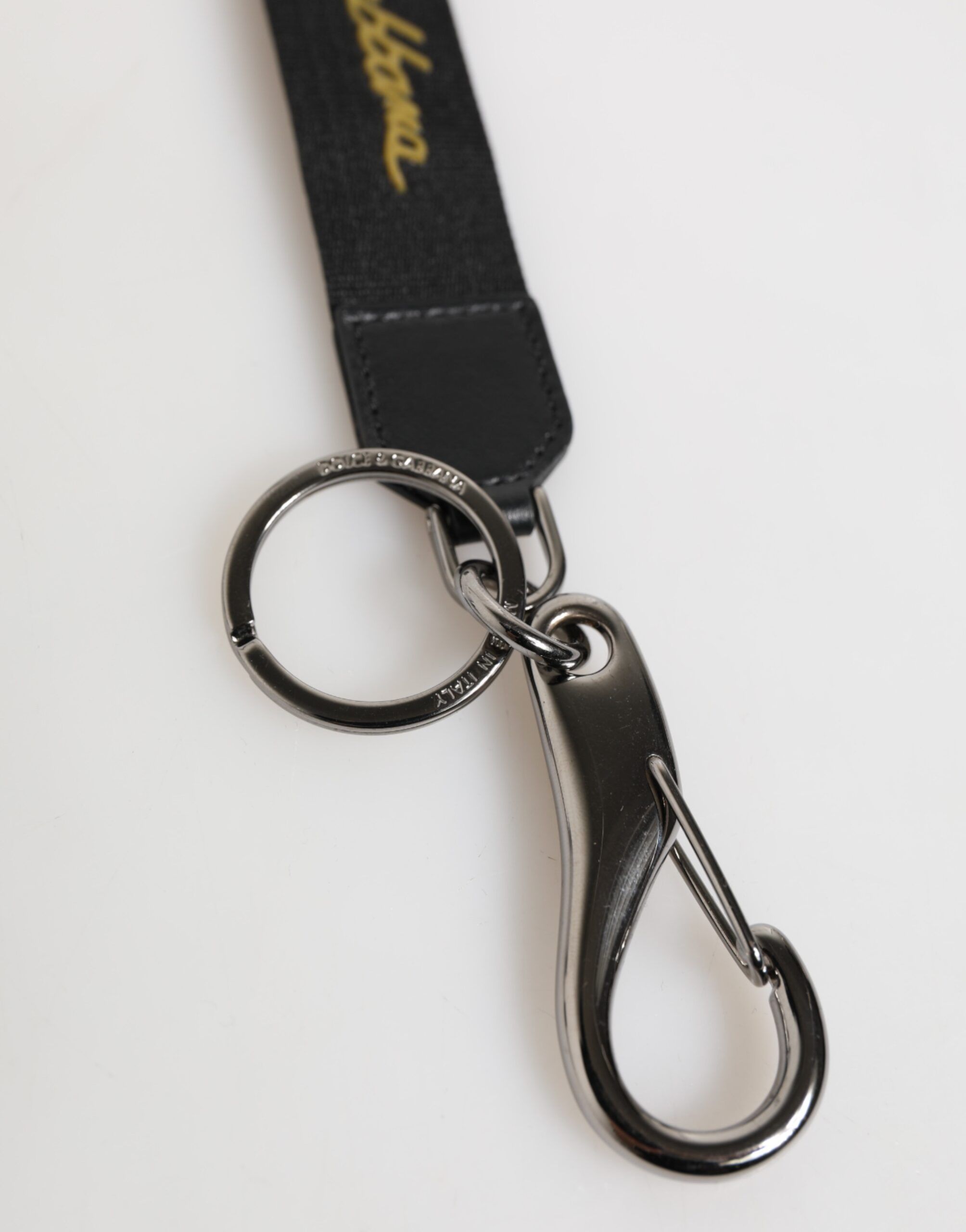 Yellow Polyester DG Logo Silver Keychain Men's Keyring - Dolce & Gabbana - Modalova