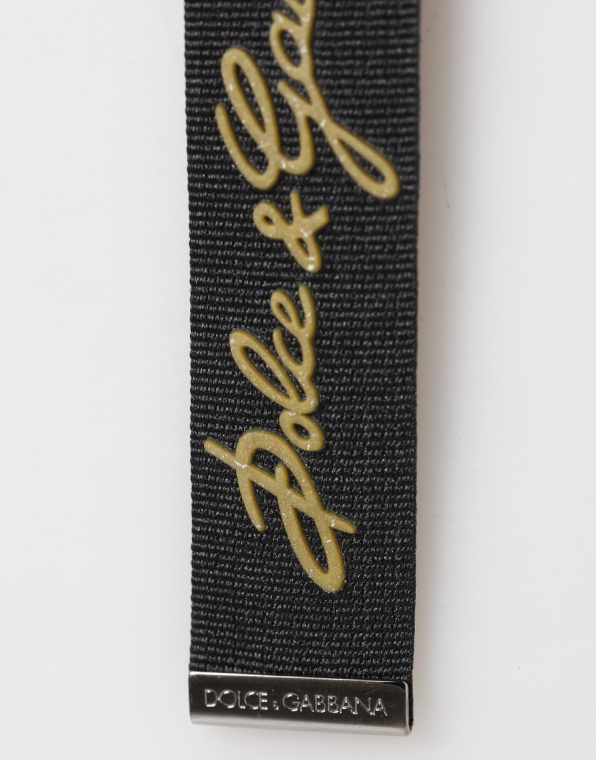 Yellow Polyester DG Logo Silver Keychain Men's Keyring - Dolce & Gabbana - Modalova