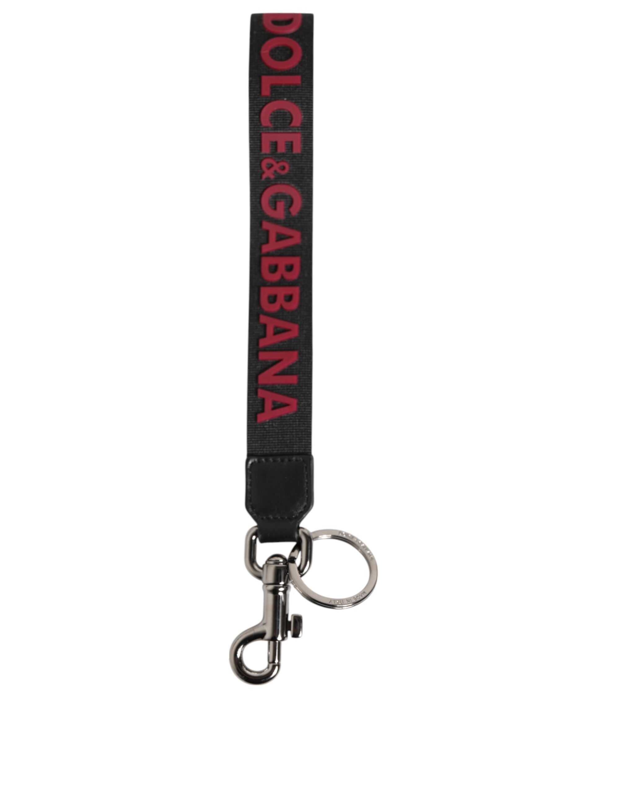 Black Red DG Logo Polyester Silver Men Keychain Men's Keyring - Dolce & Gabbana - Modalova