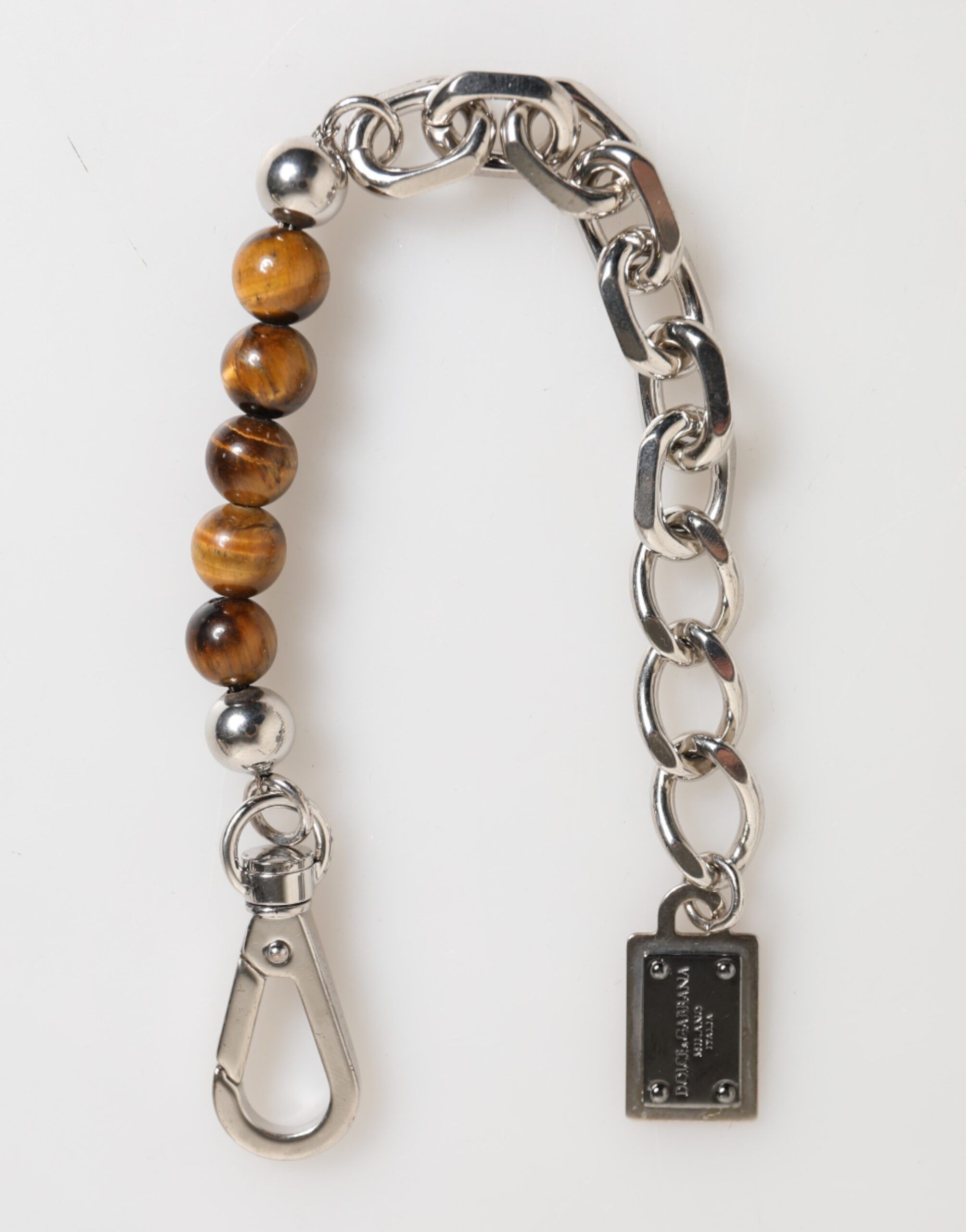 Chain Brass Beaded Lobster Clasp Logo Men Men's Bracelet - Dolce & Gabbana - Modalova