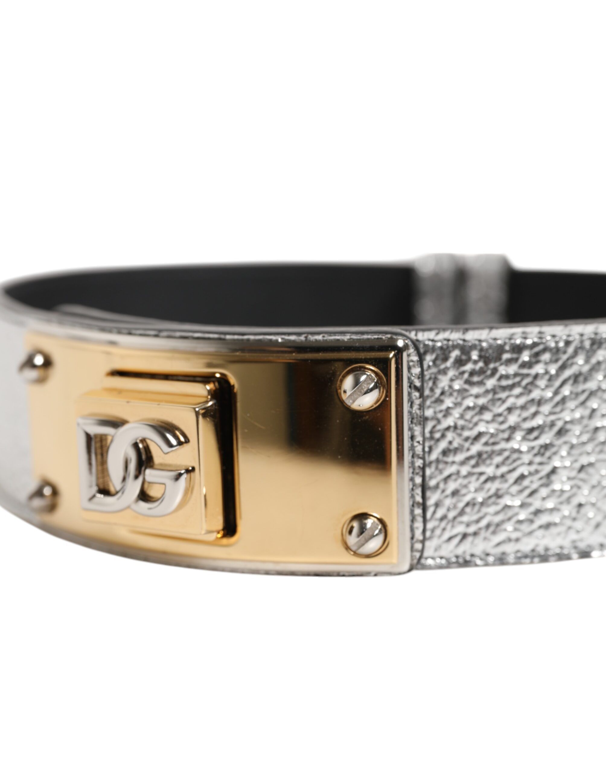 Textured Leather Gold Tone Metal Men's Neckband (Pre-Owned) - Dolce & Gabbana - Modalova