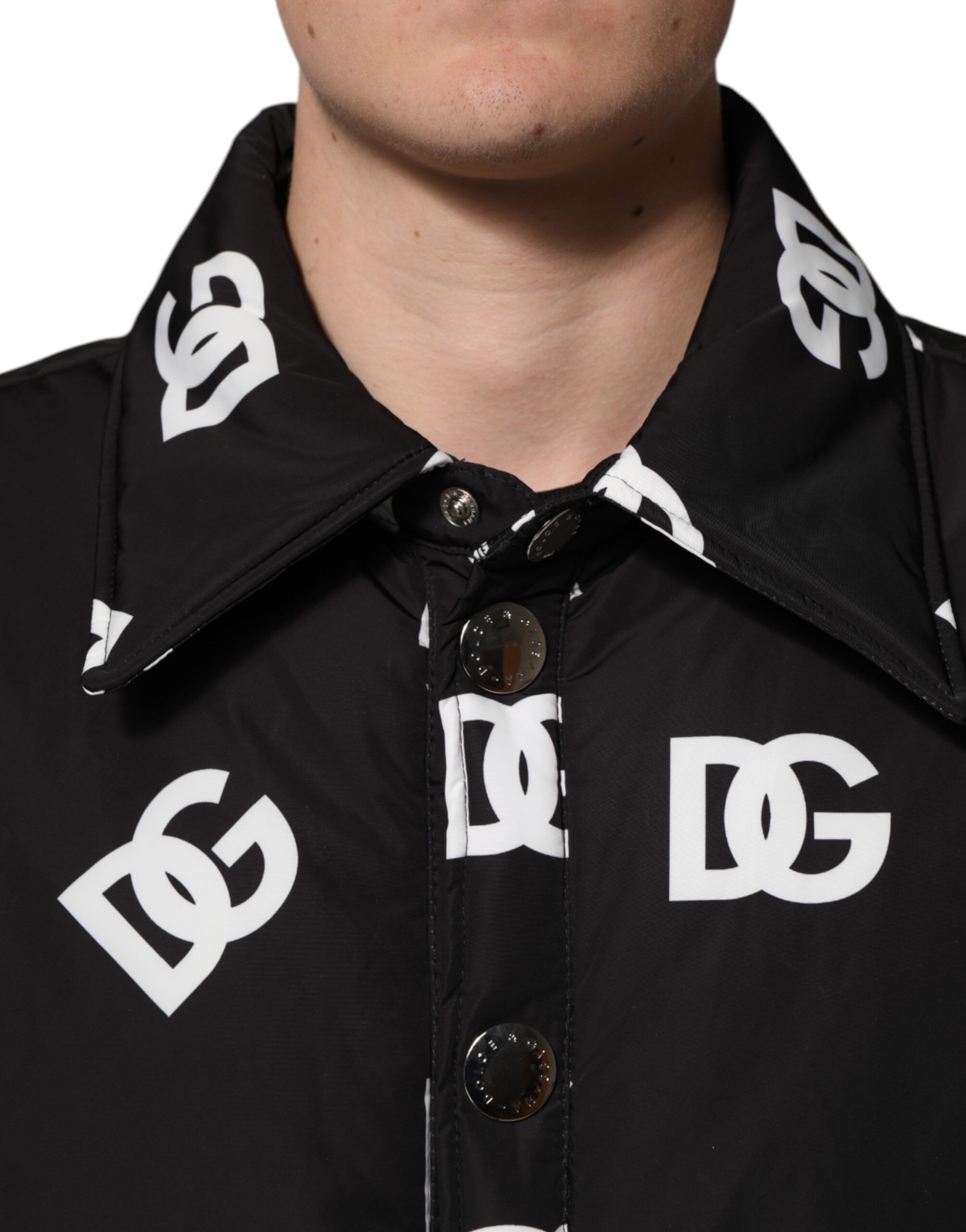 DG Monogram Nylon Windbreaker Men's Jacket - Dolce & Gabbana - Modalova