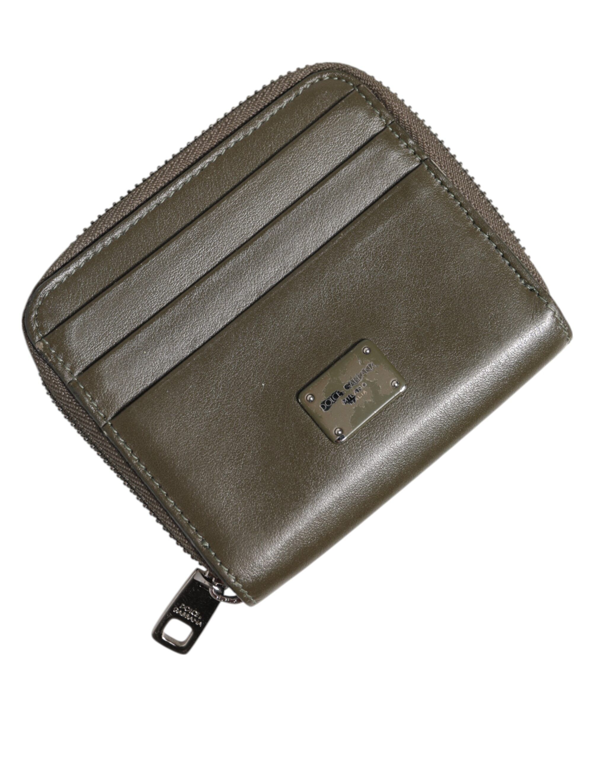 Leather Logo Plaque Card Holder Coin Purse Men's Wallet (Pre-Owned) - Dolce & Gabbana - Modalova