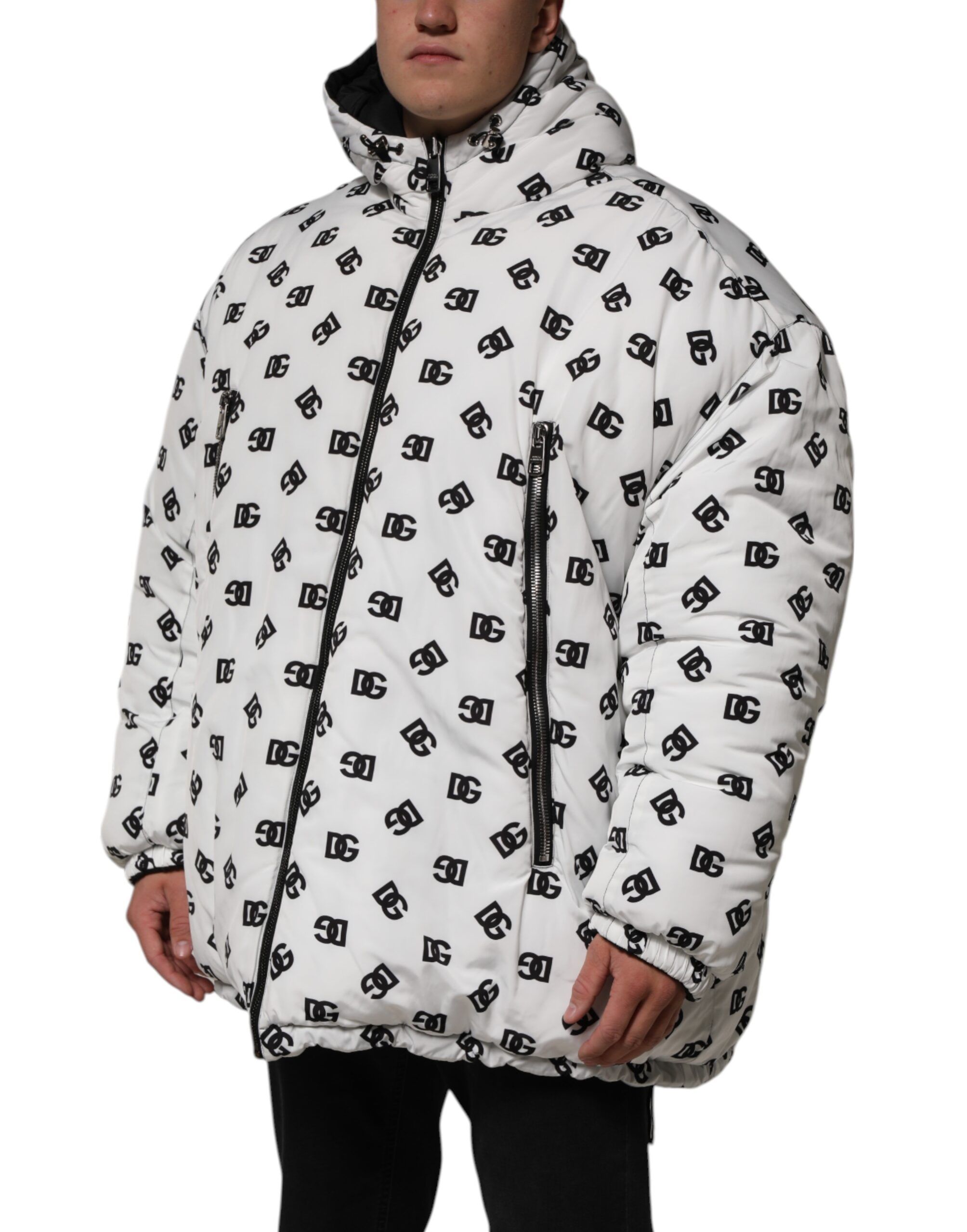 DG Monogram Hooded Puffer Men's Jacket - Dolce & Gabbana - Modalova