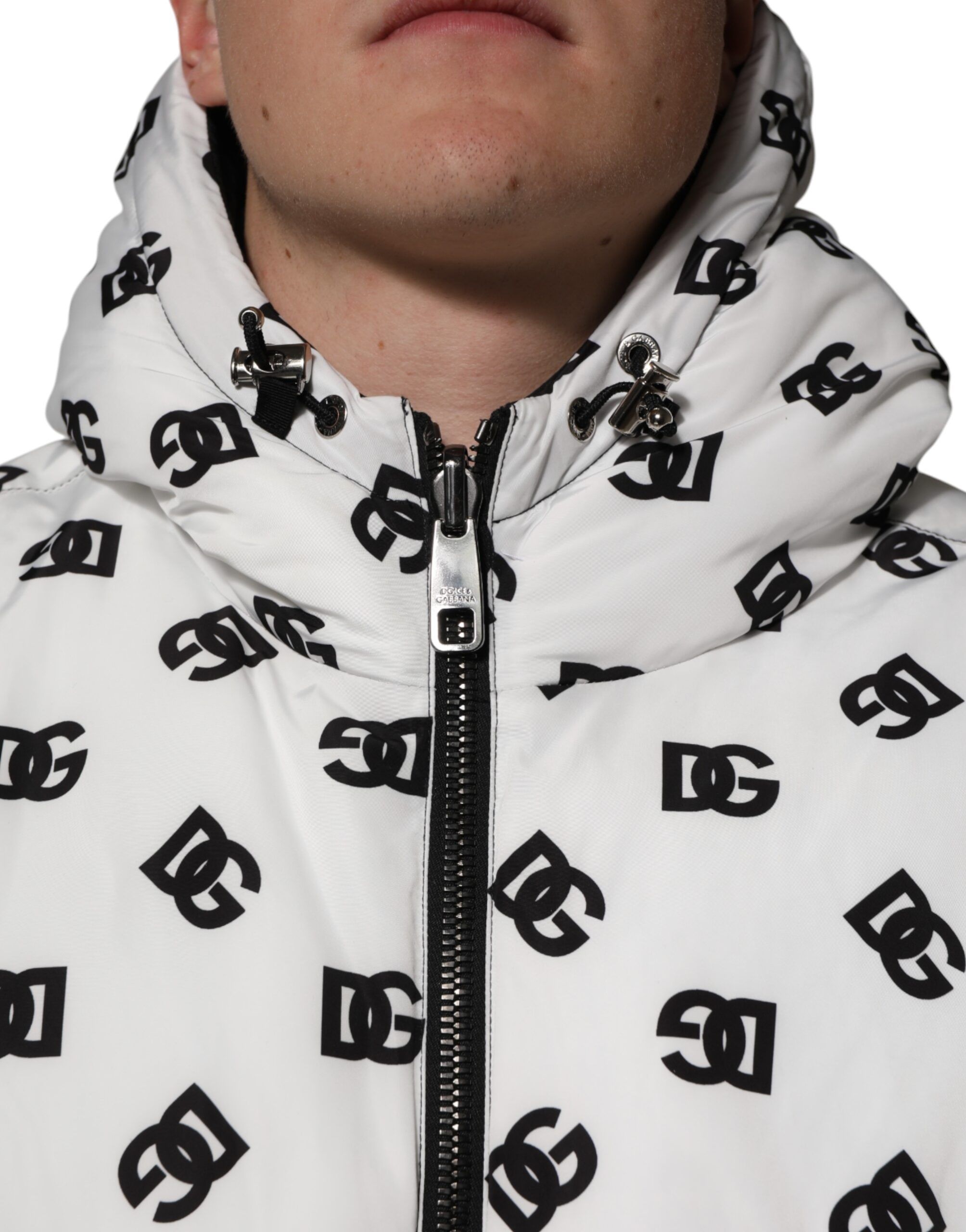 DG Monogram Hooded Puffer Men's Jacket - Dolce & Gabbana - Modalova