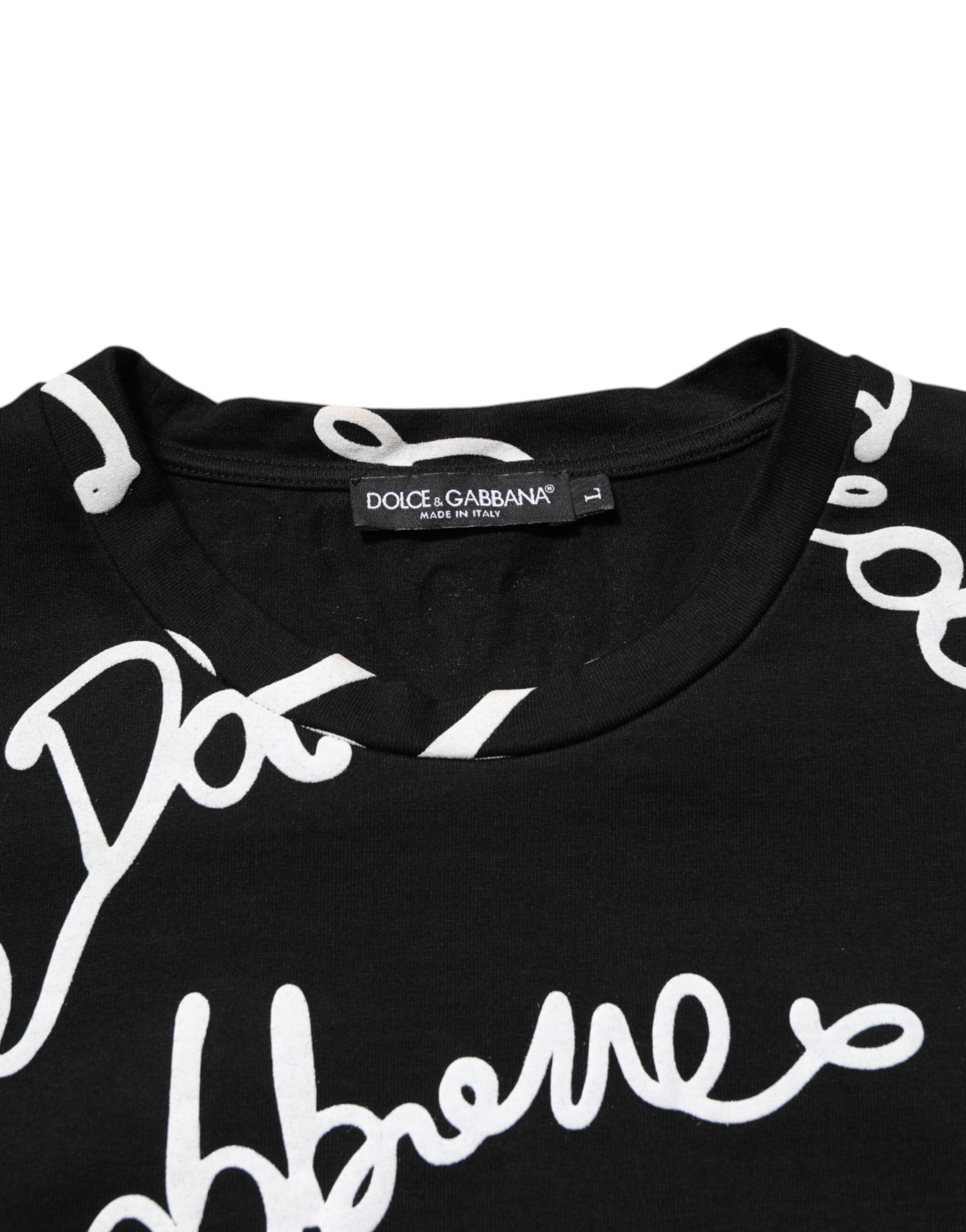 Logo Print Cotton Crew Neck Men's T-shirt - Dolce & Gabbana - Modalova