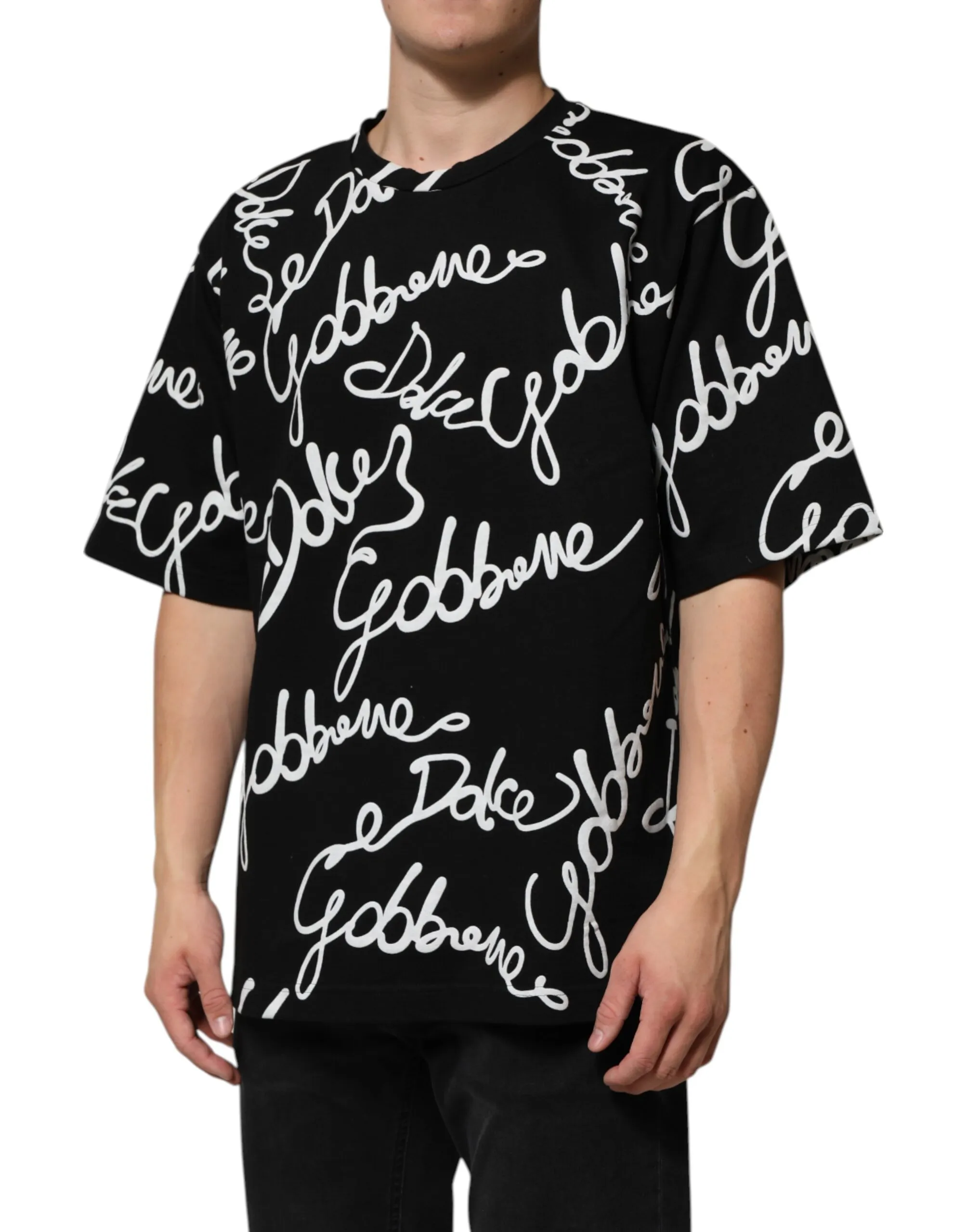 Logo Print Cotton Crew Neck Men's T-shirt (Pre-Owned) - Dolce & Gabbana - Modalova