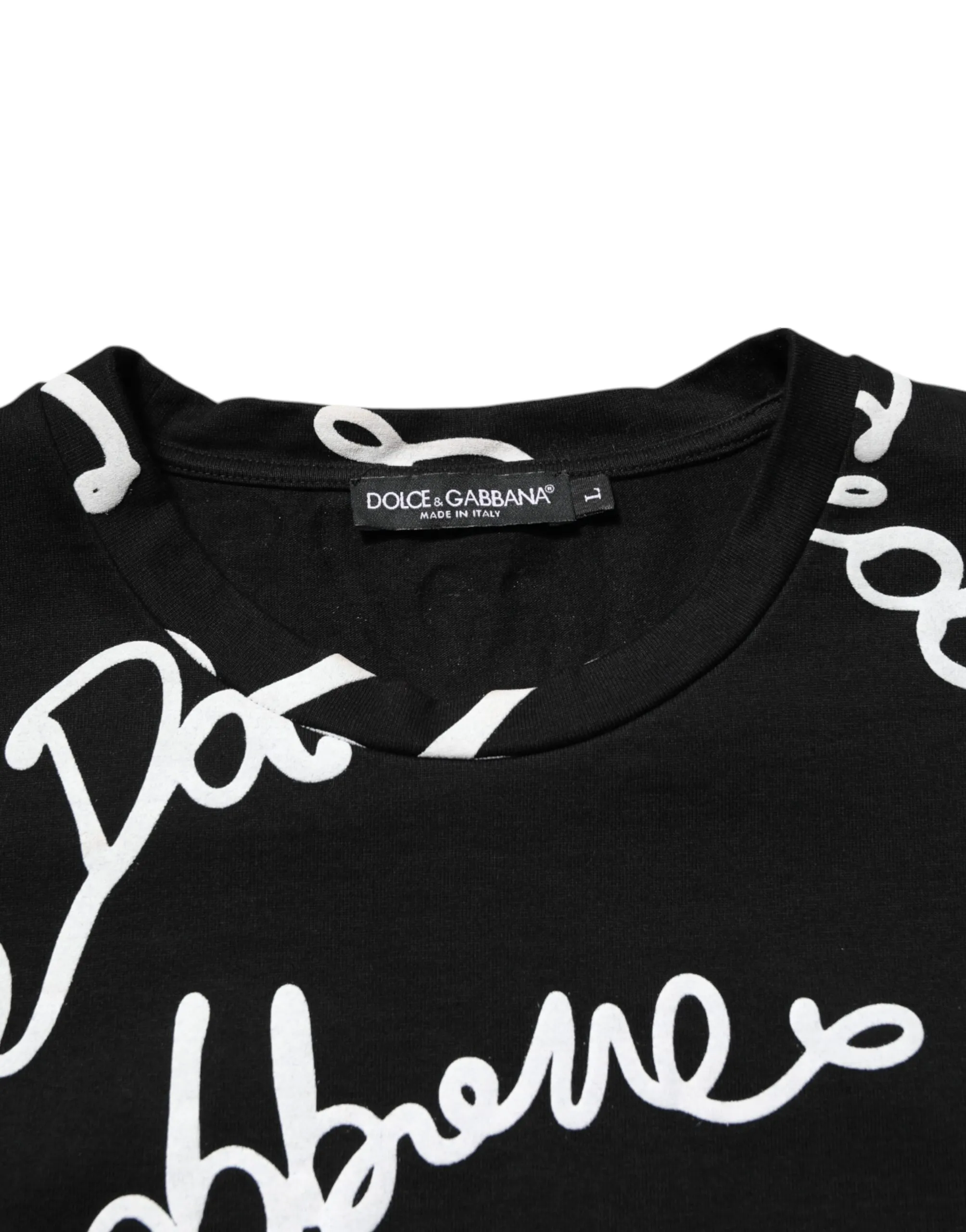 Logo Print Cotton Crew Neck Men's T-shirt (Pre-Owned) - Dolce & Gabbana - Modalova