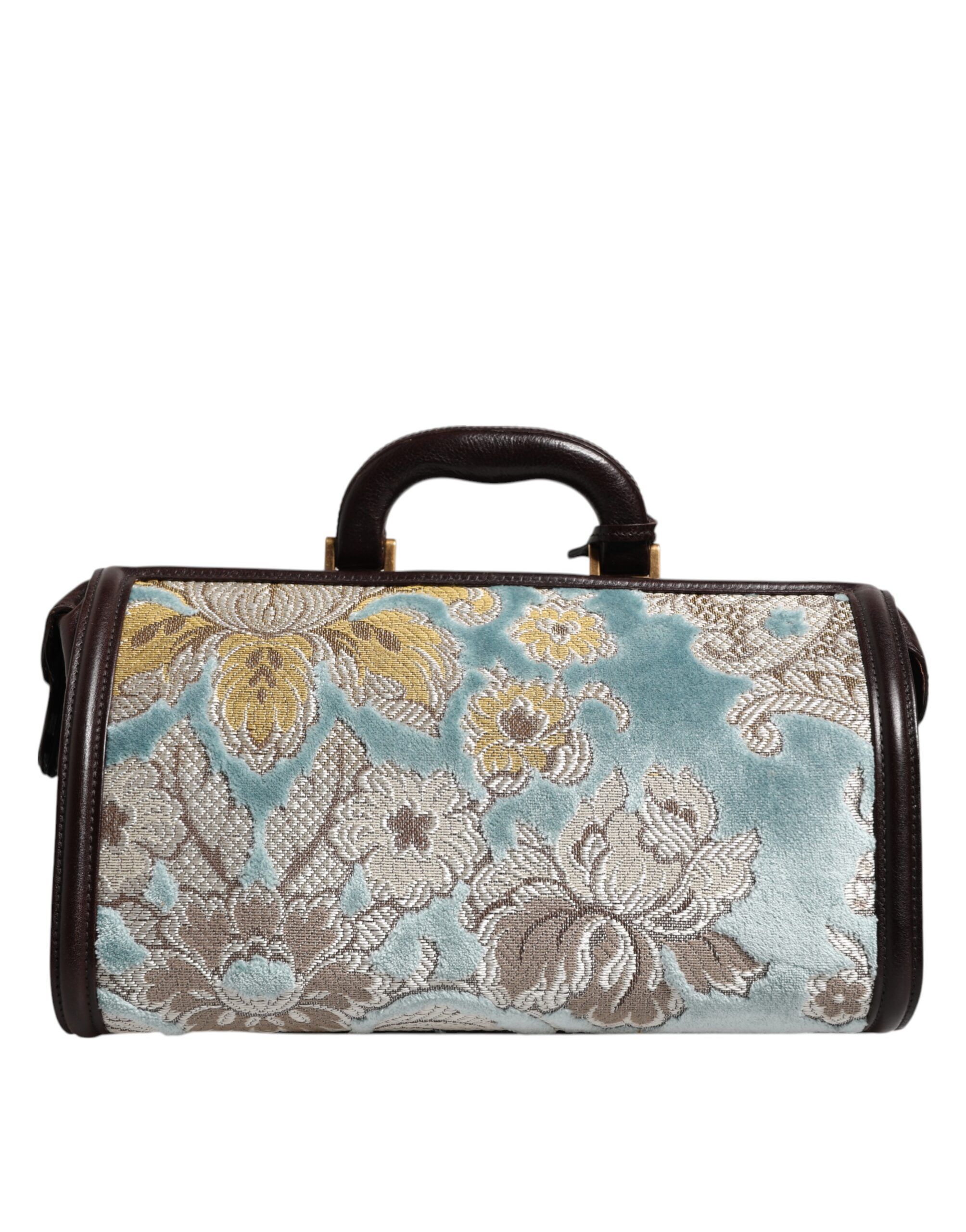 Brown Leather Floral Jacquard Travel HandMen's Men's Bag (Pre-Owned) - Dolce & Gabbana - Modalova