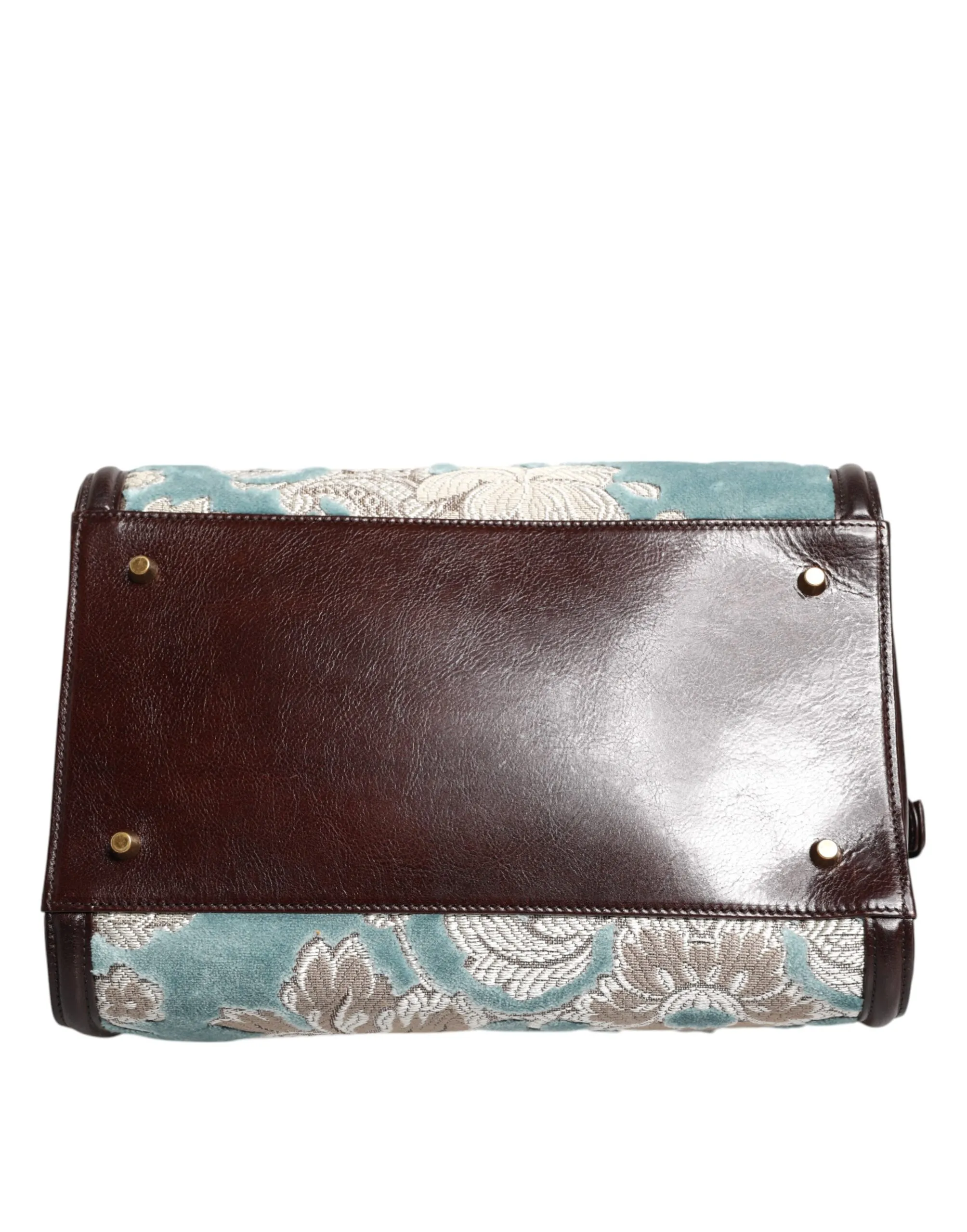 Brown Leather Floral Jacquard Travel HandMen's Men's Bag (Pre-Owned) - Dolce & Gabbana - Modalova