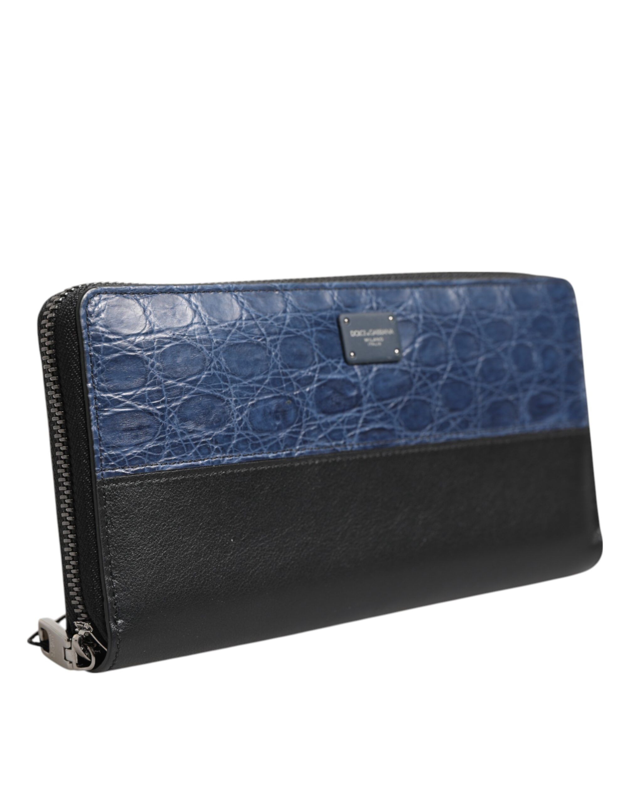 Black Blue Exotic Leather Men Continental Clutch Men's Wallet - Dolce & Gabbana - Modalova