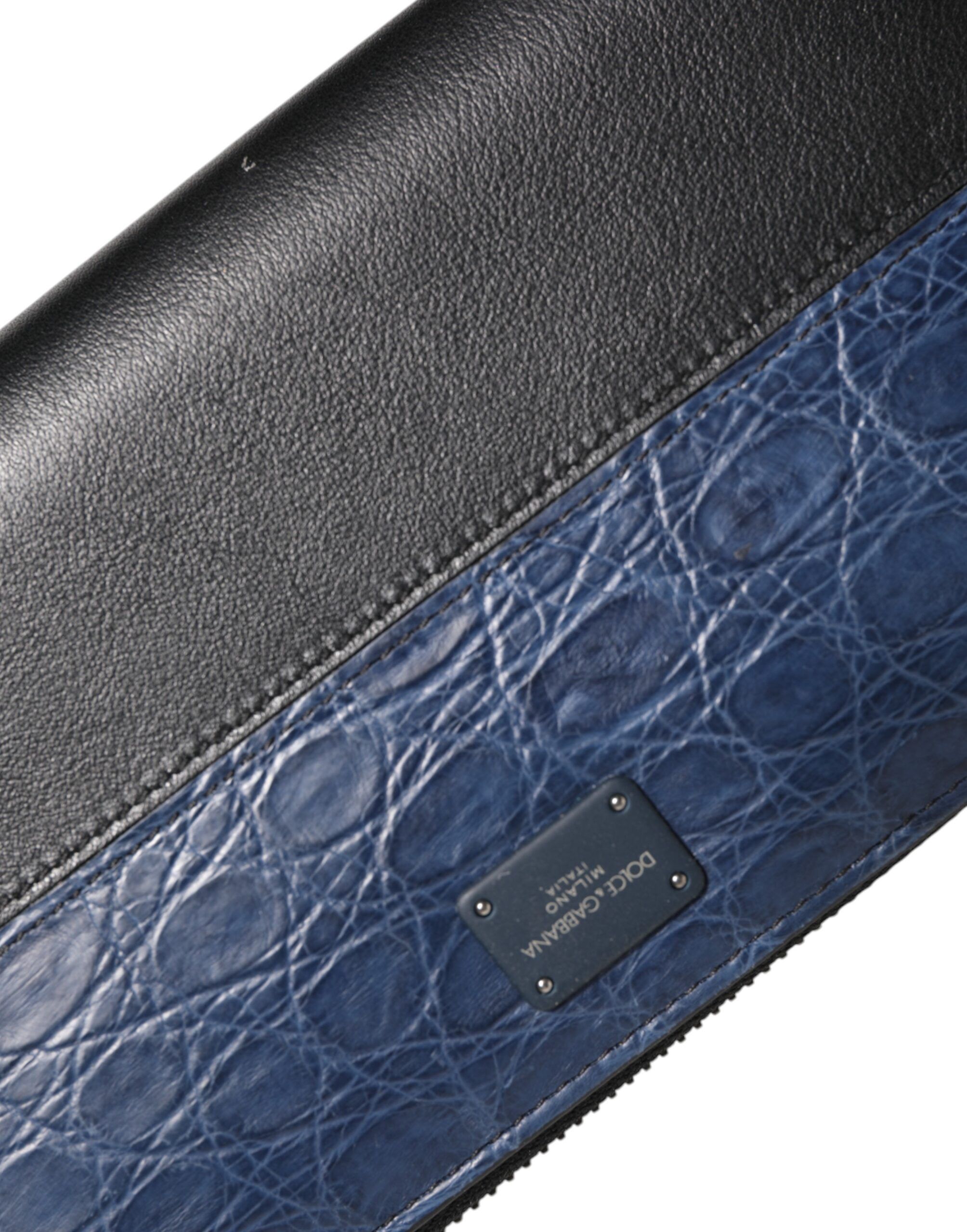 Black Blue Exotic Leather Men Continental Clutch Men's Wallet - Dolce & Gabbana - Modalova