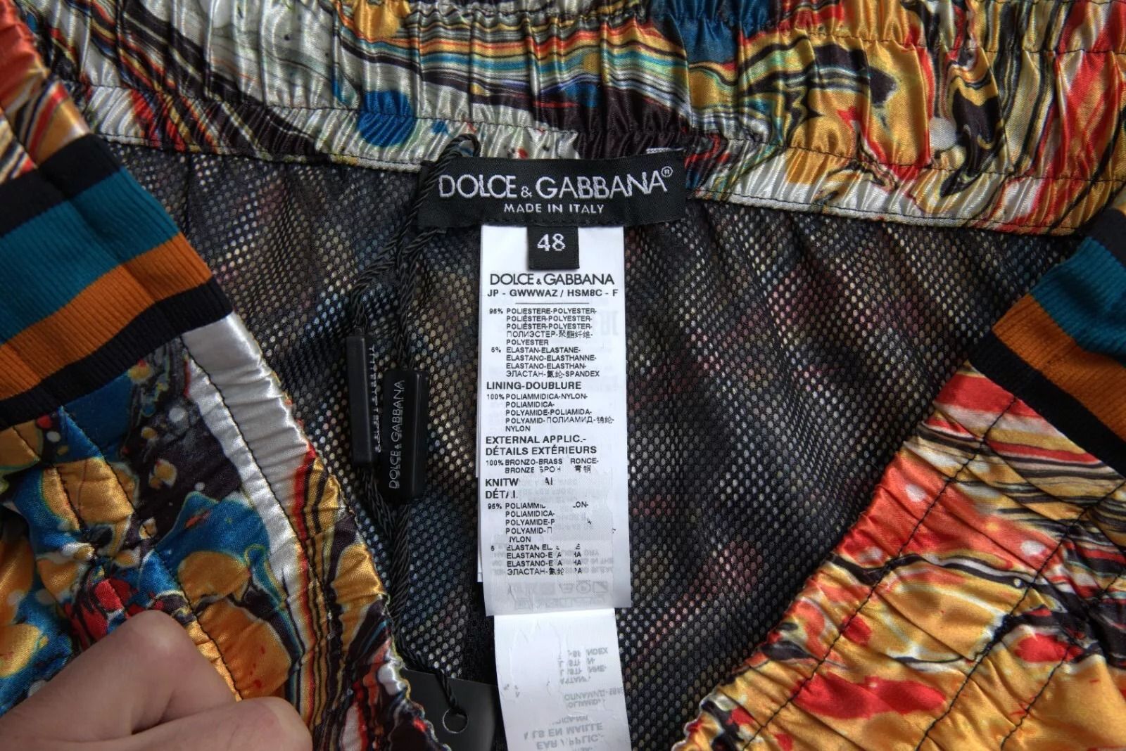 Marble Print Satin Trouser Men's Pants (Pre-Owned) - Dolce & Gabbana - Modalova