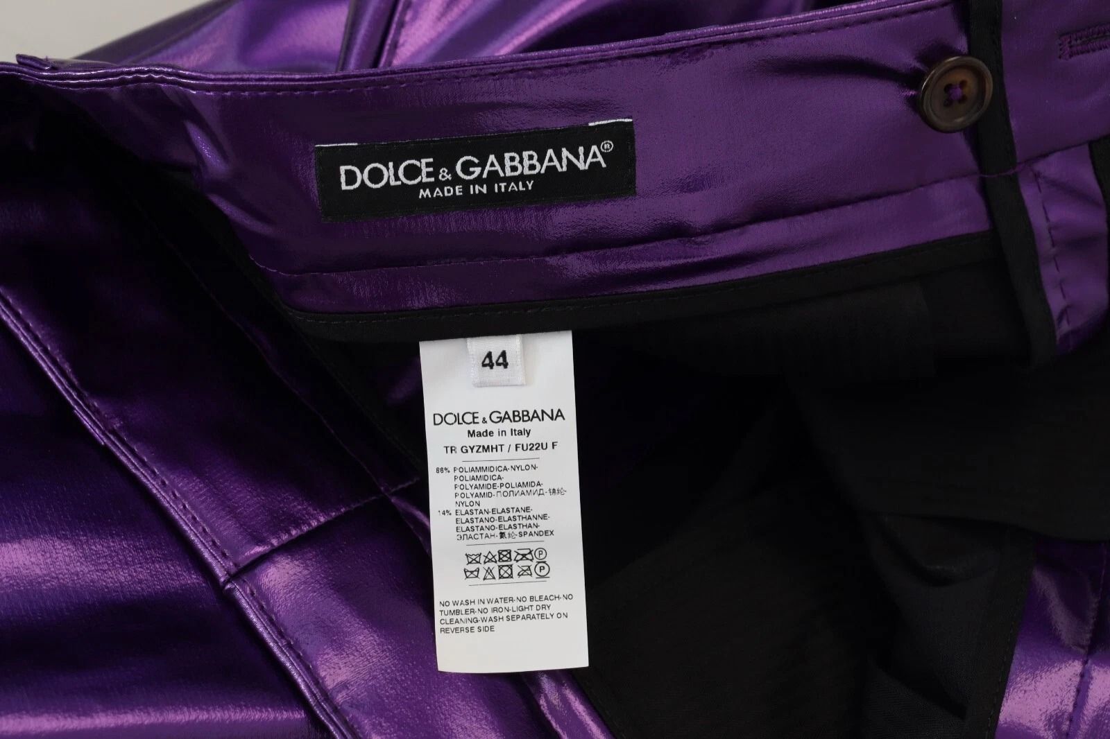 Metallic Nylon Straight Trouser Men's Pants (Pre-Owned) - Dolce & Gabbana - Modalova