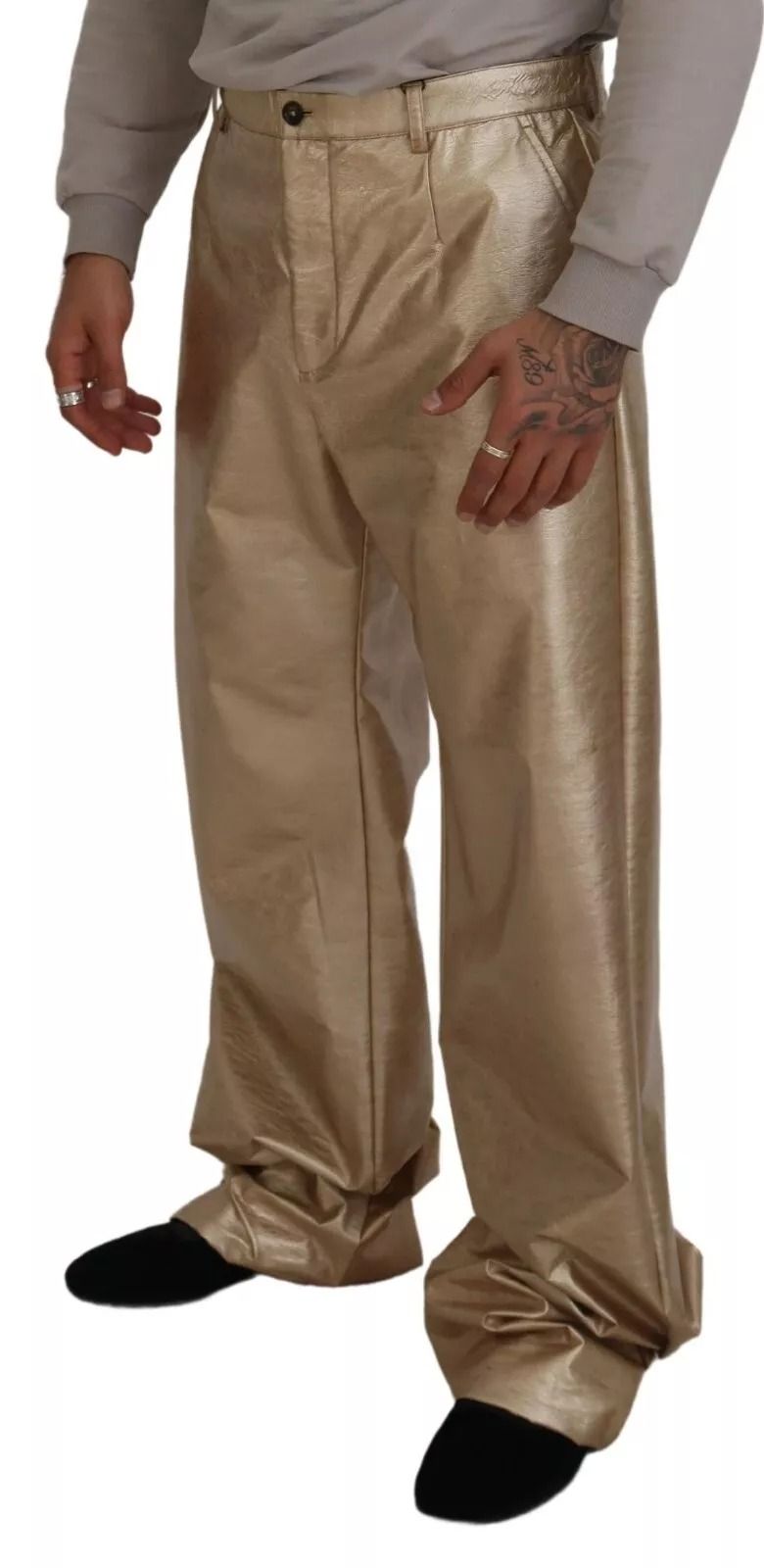 Metallic Polyester Straight Trouser Men's Pants (Pre-Owned) - Dolce & Gabbana - Modalova