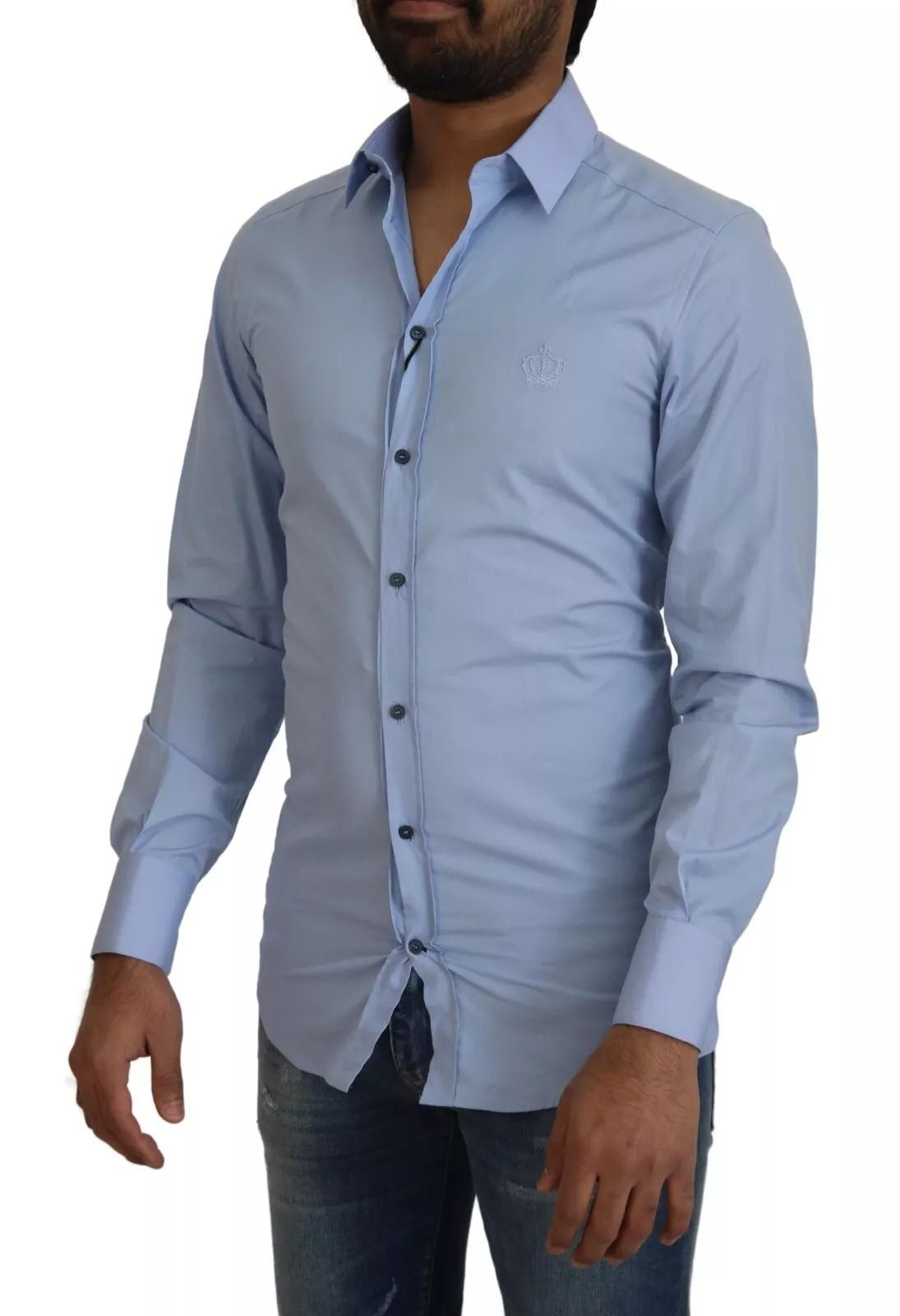 Light Cotton Slim Fit Dress Men's Shirt (Pre-Owned) - Dolce & Gabbana - Modalova
