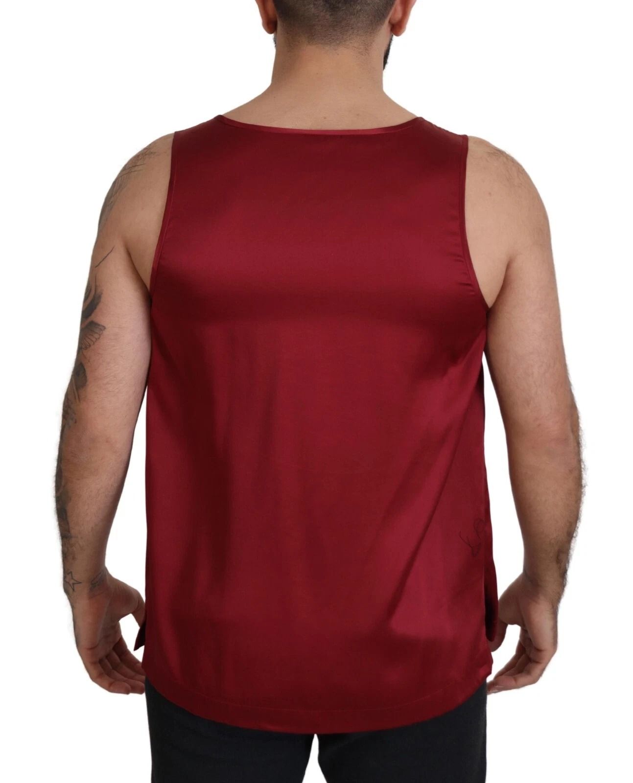 Round Neck Sleeveless Silk Men's T-shirt - Dolce & Gabbana - Modalova